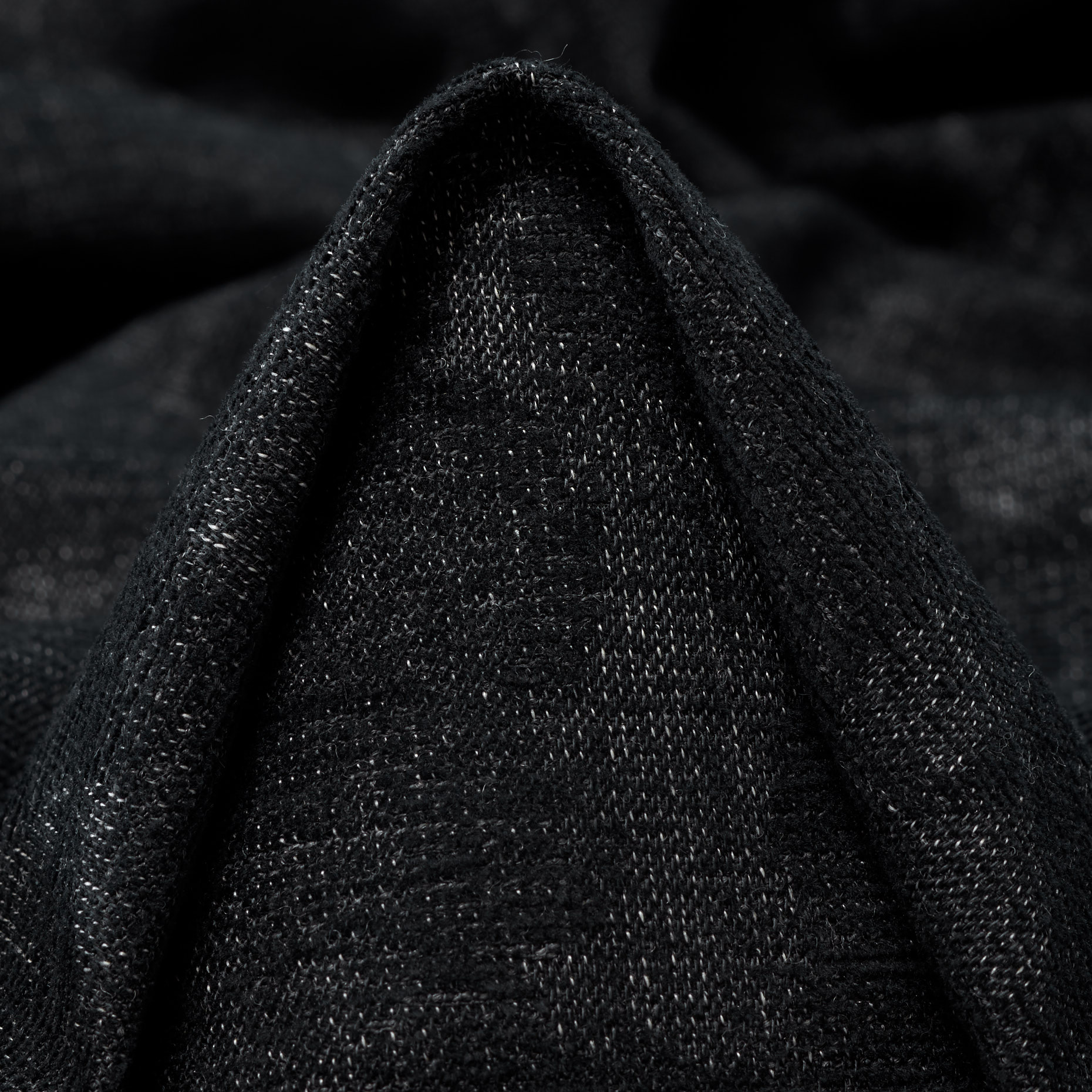 JACQUARD, WOOL COTTON, FLORAL, CHARCOAL ART (F000017442)