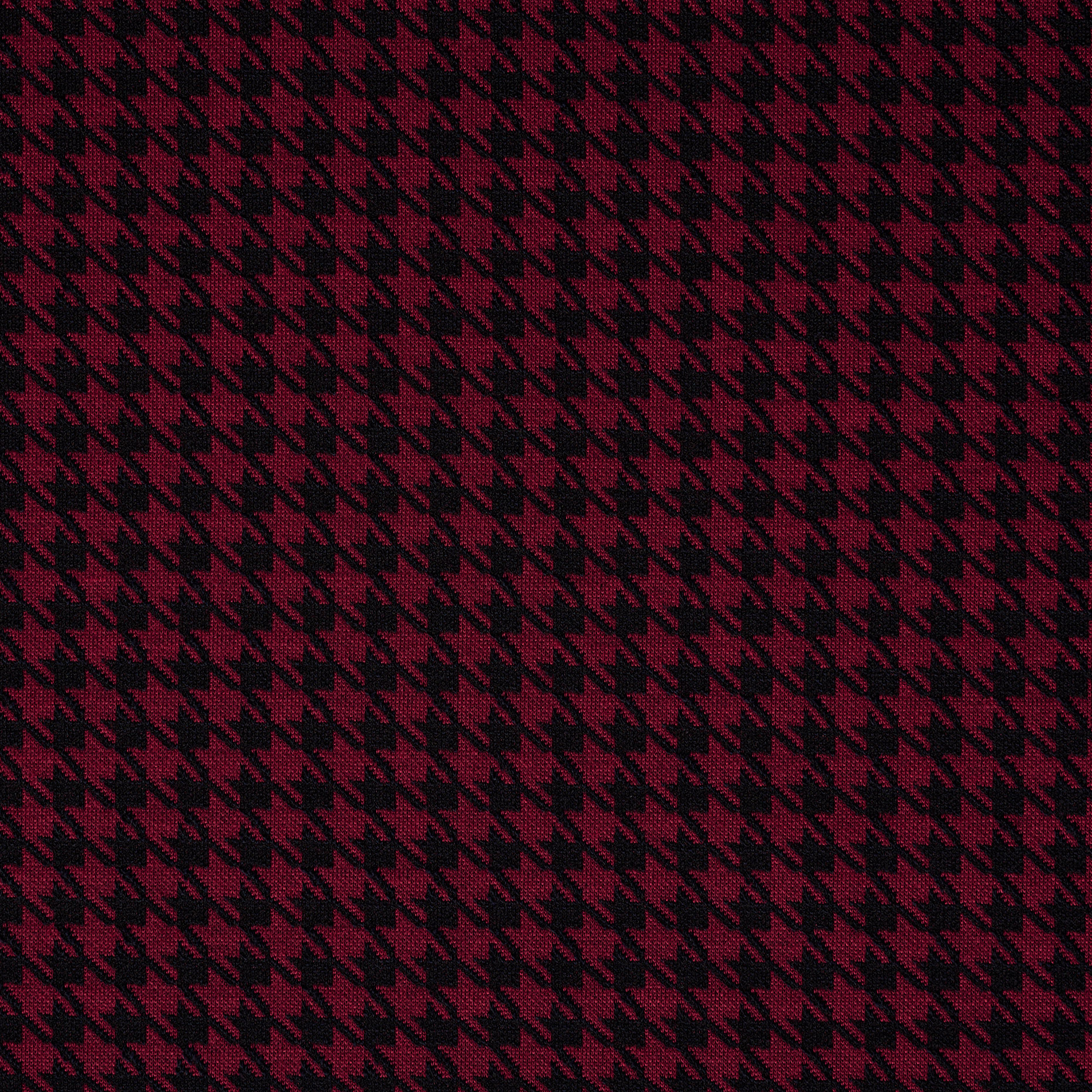 JERSEY, JACQUARD, HOUNDSTOOTH, CARMINE RED&MIDNIGHT BLUE (F000038351) - Texture
