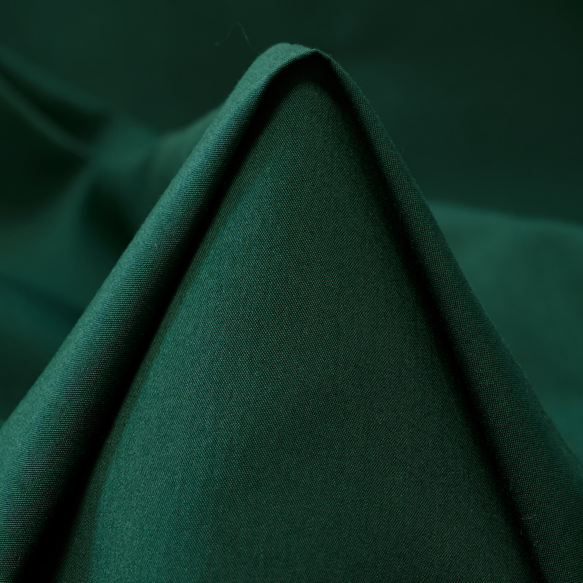 POPLIN, COTTON, SILK, DARK GREEN (T0000490)