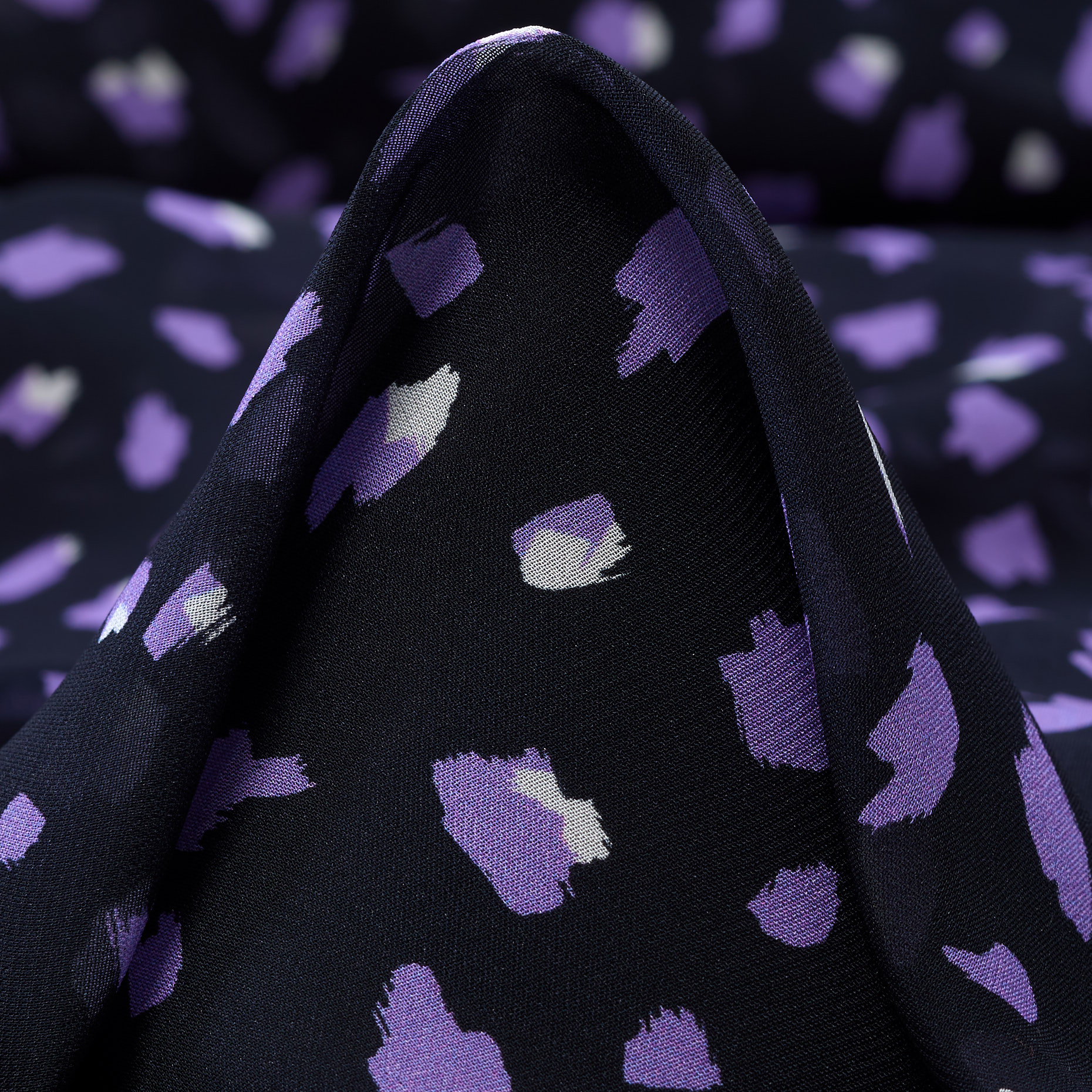Chifón, Viscosa, Estampado, Viola&Jet Black (F000045357)