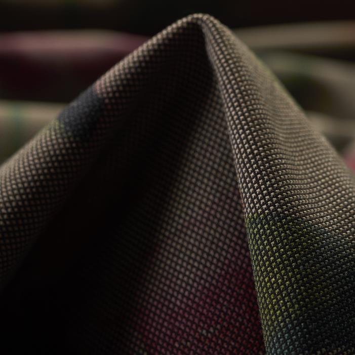 VISCOSE BLEND, PRINTED, FLORAL, MUSHROOM&ANTHRACITE