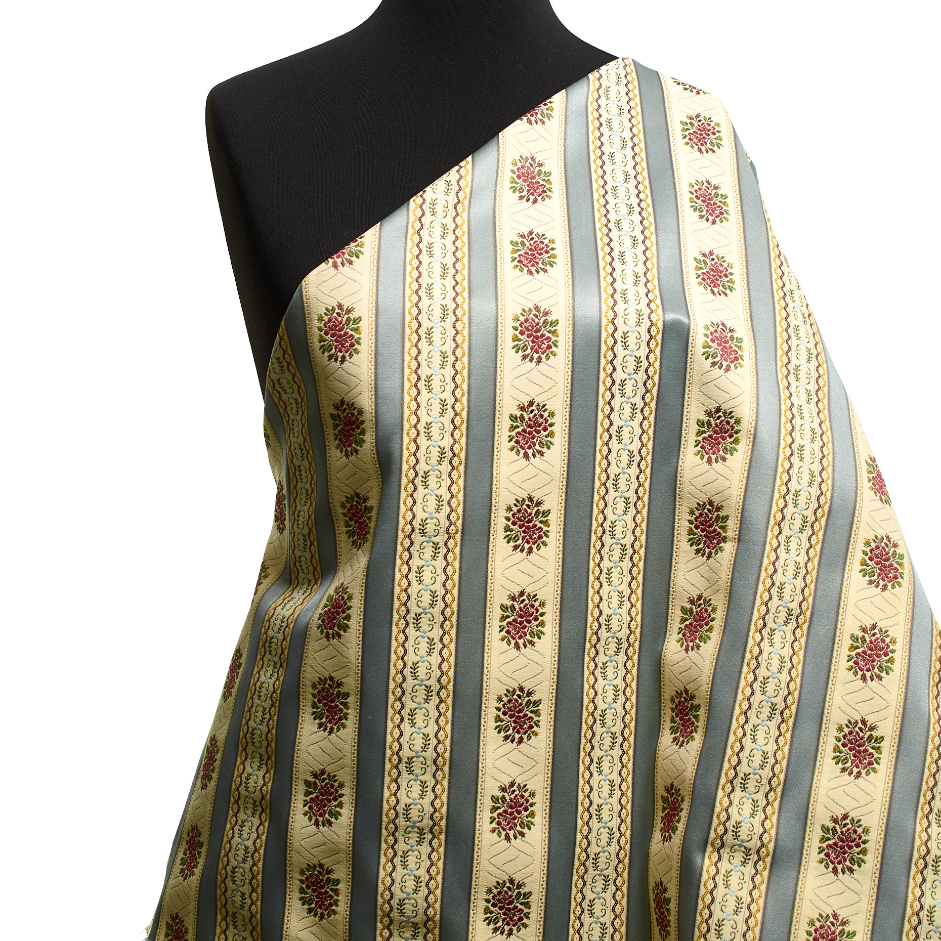 Jacquard, Cotone, Floreale, Antique White&Monument (F000049595) - Manichino