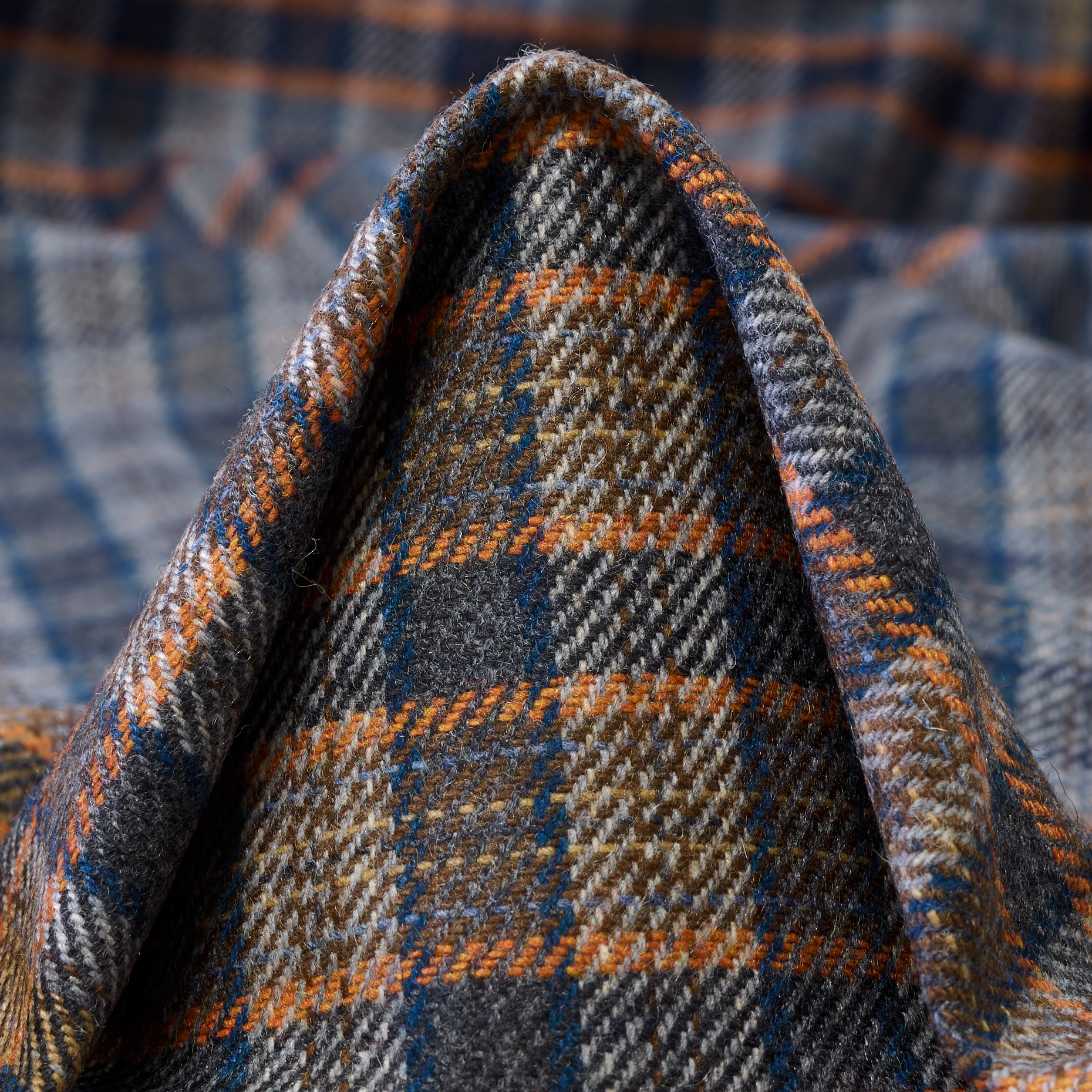 TWILL, WOOL, CHECK, ATMOSPHERE&COLONY BLUE