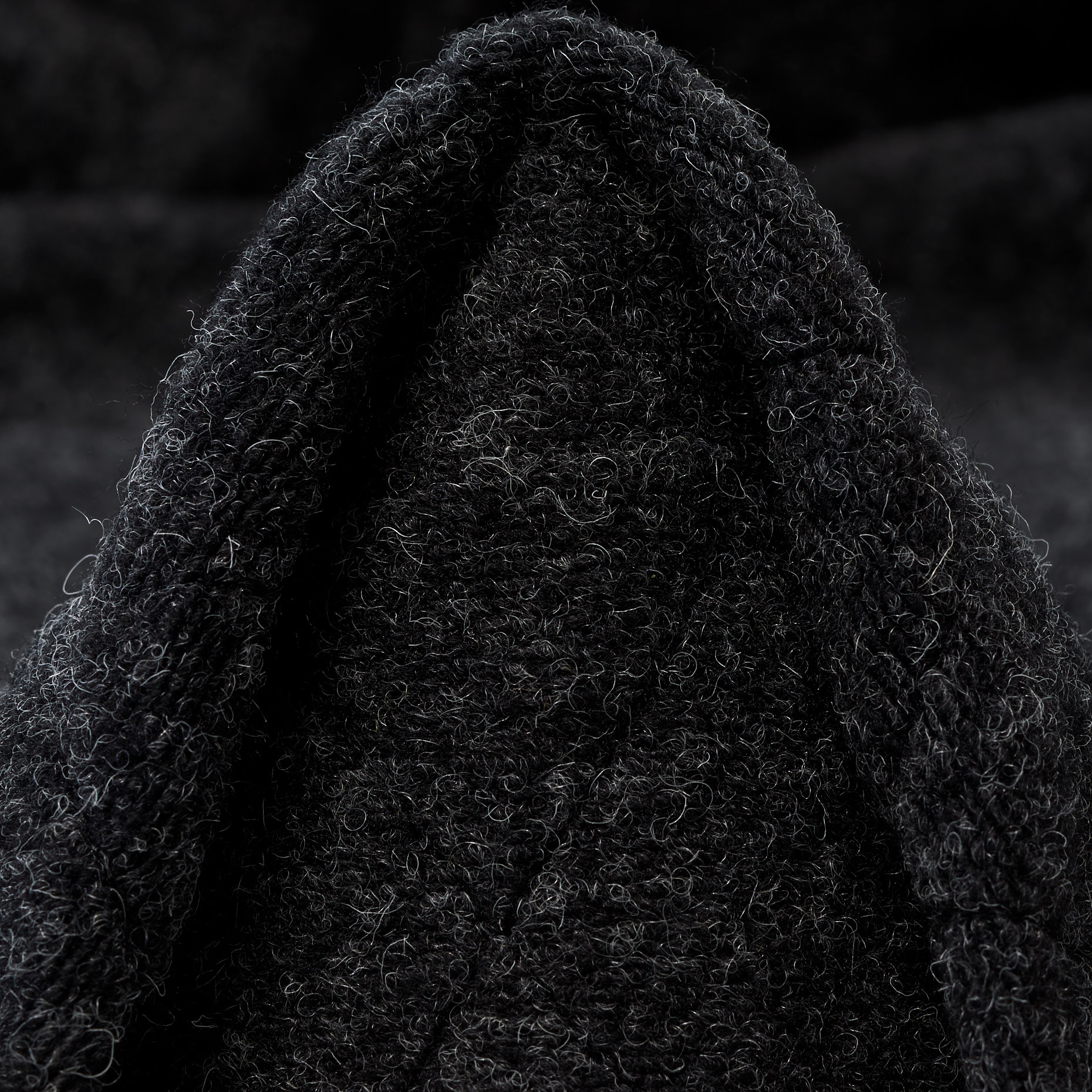 WOOL BLEND, QUILTED, MELANGE, ASPHALT (F000044663)