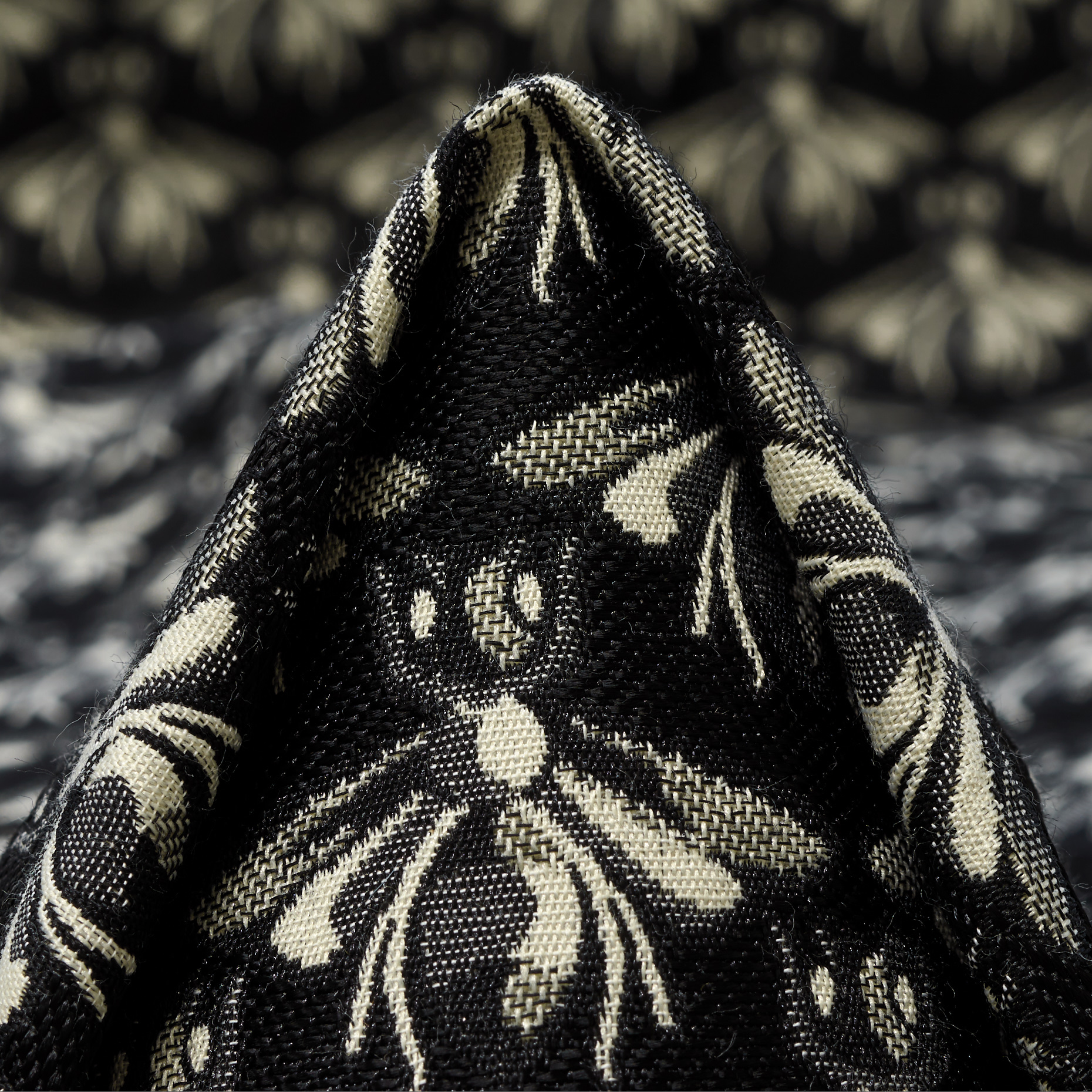 JACQUARD, COTTON, ACETATE, JET BLACK&SNOW WHITE (P000005290)