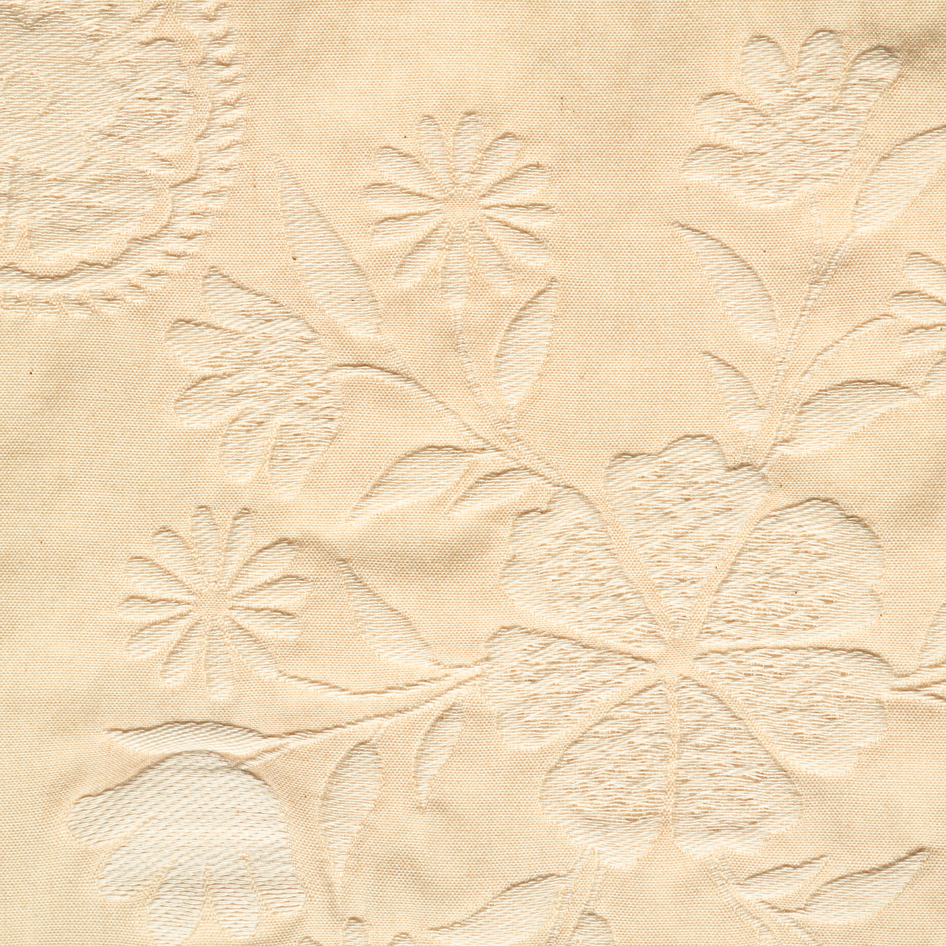 Żakard, Bawełna, Kwiatowy, Antique White (P000003020) - Tkana