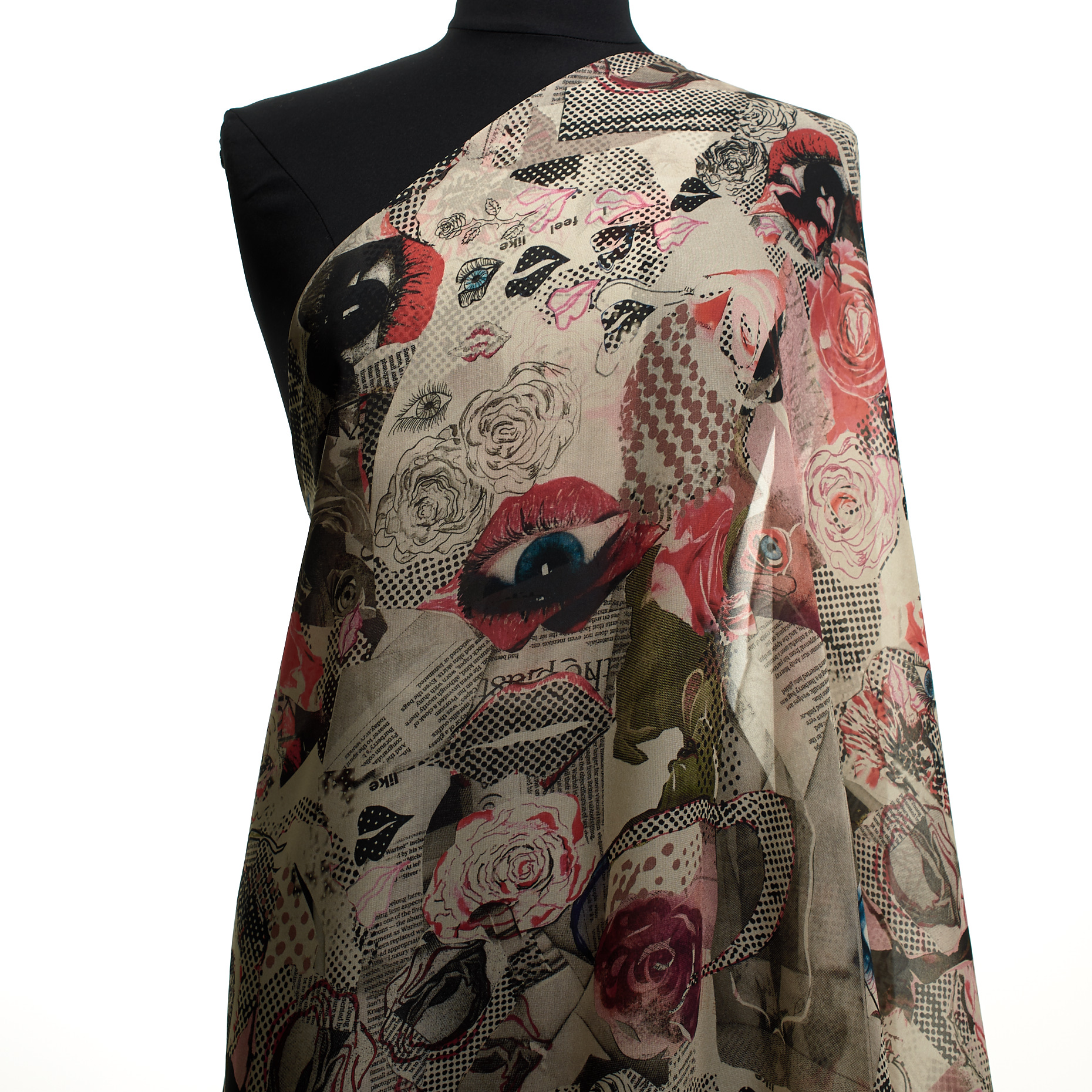 Шифон, Принт, Pale Mauve (F000032064) - Манекен