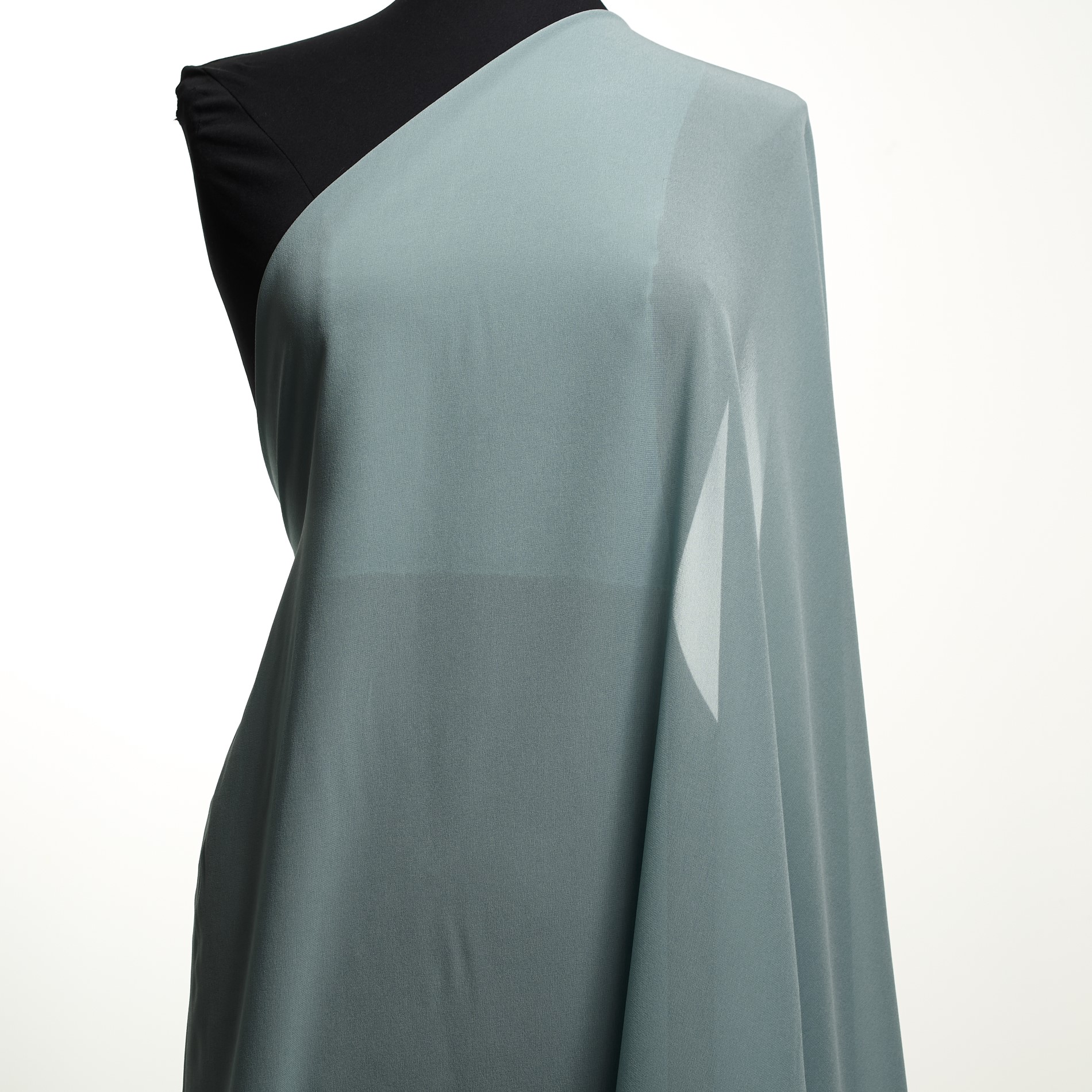 Seide, Crêpe De Chine, Sterling Blue (F0002165) - Schaufensterpuppe