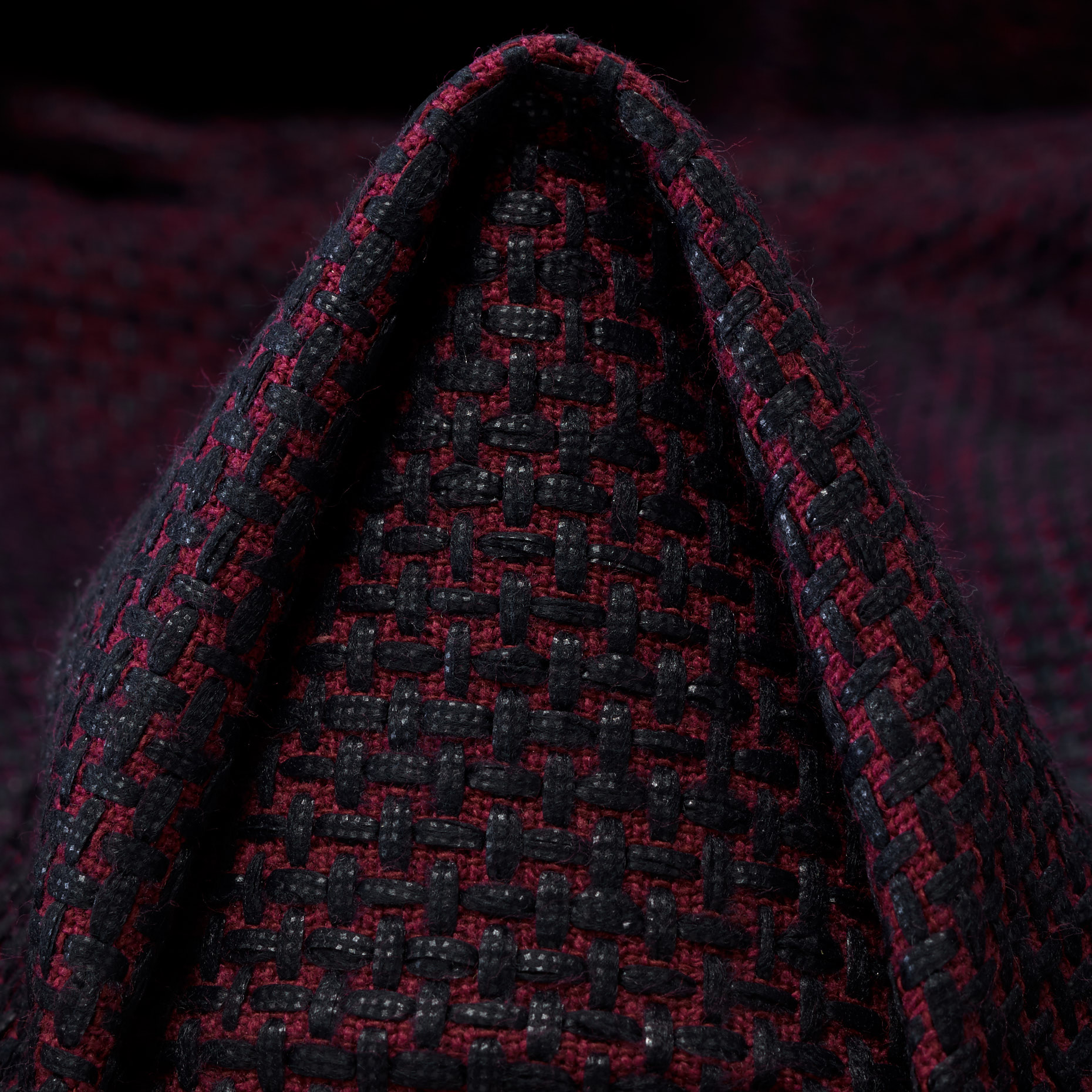 Хлопок, Мелкий Рисунок, Brick Red&Raven Black