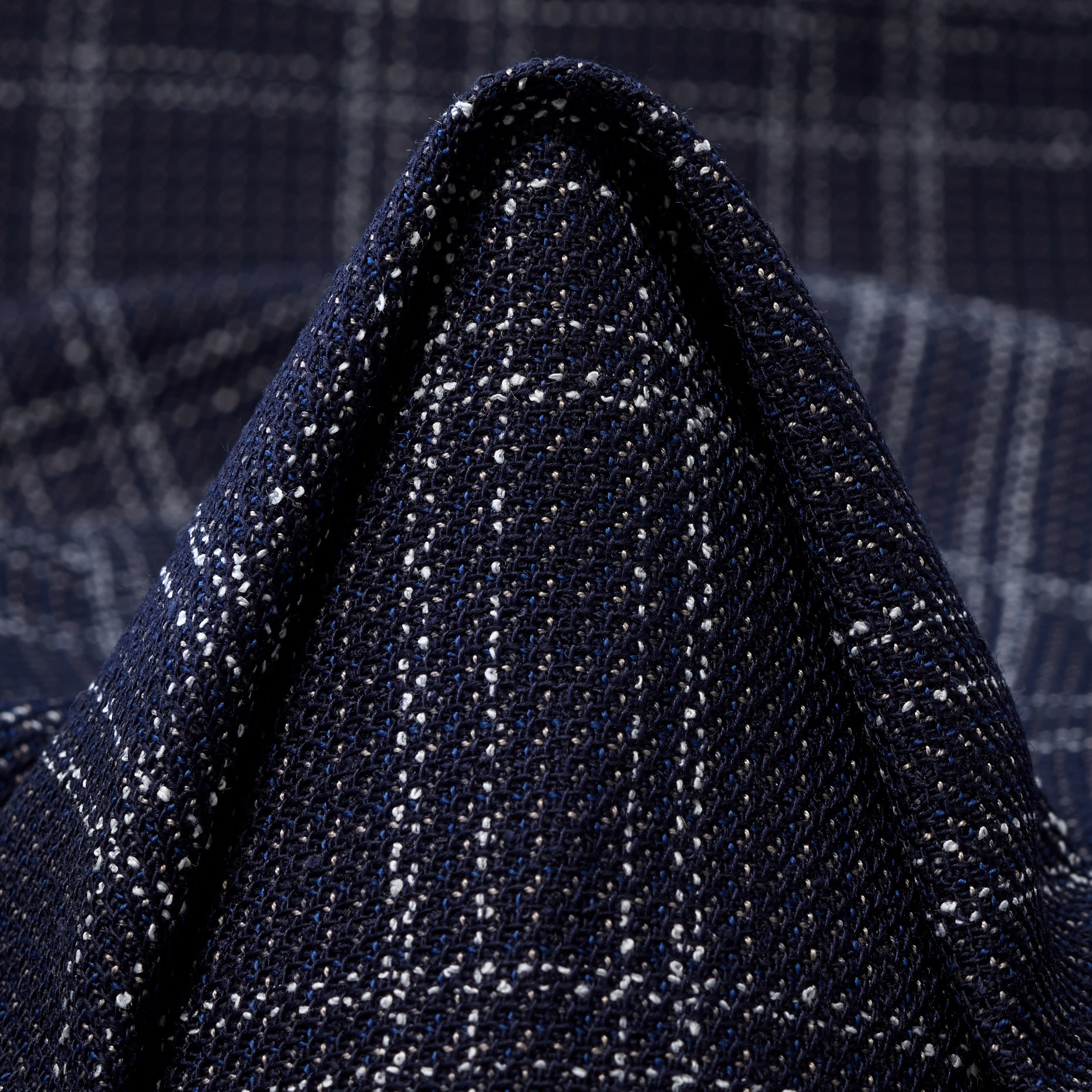 BOUCLÉ, VIRGIN WOOL, COTTON BLEND, INDIA INK&BRILLIANT WHITE (F000045147)