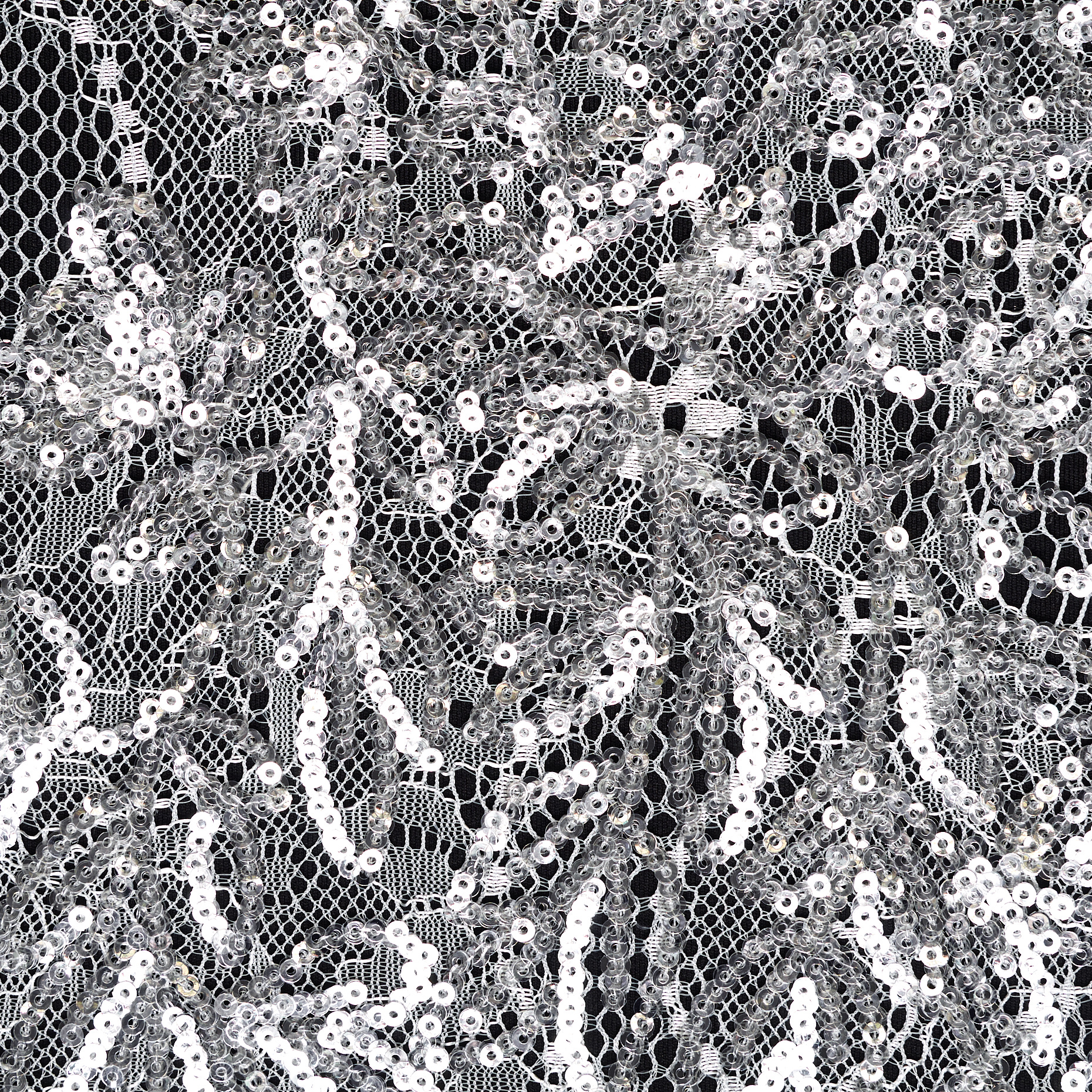 Encaje, Lentejuelas, Bordado, Brilliant White&Silver (F000047178) - Tejido