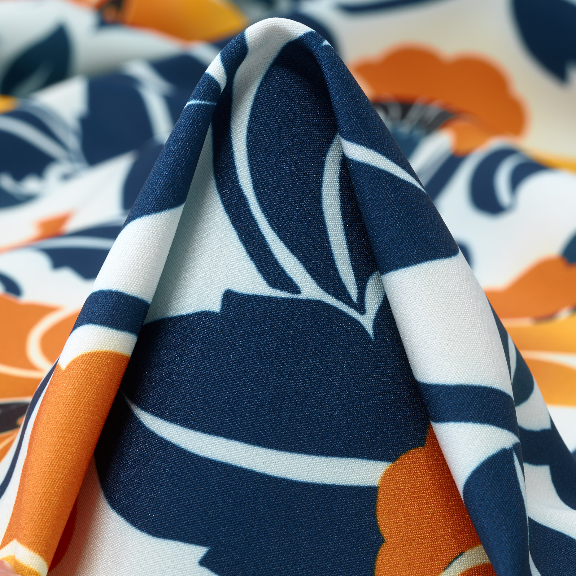 CRÊPE, FLORAL, SAXONY BLUE (F000031269)