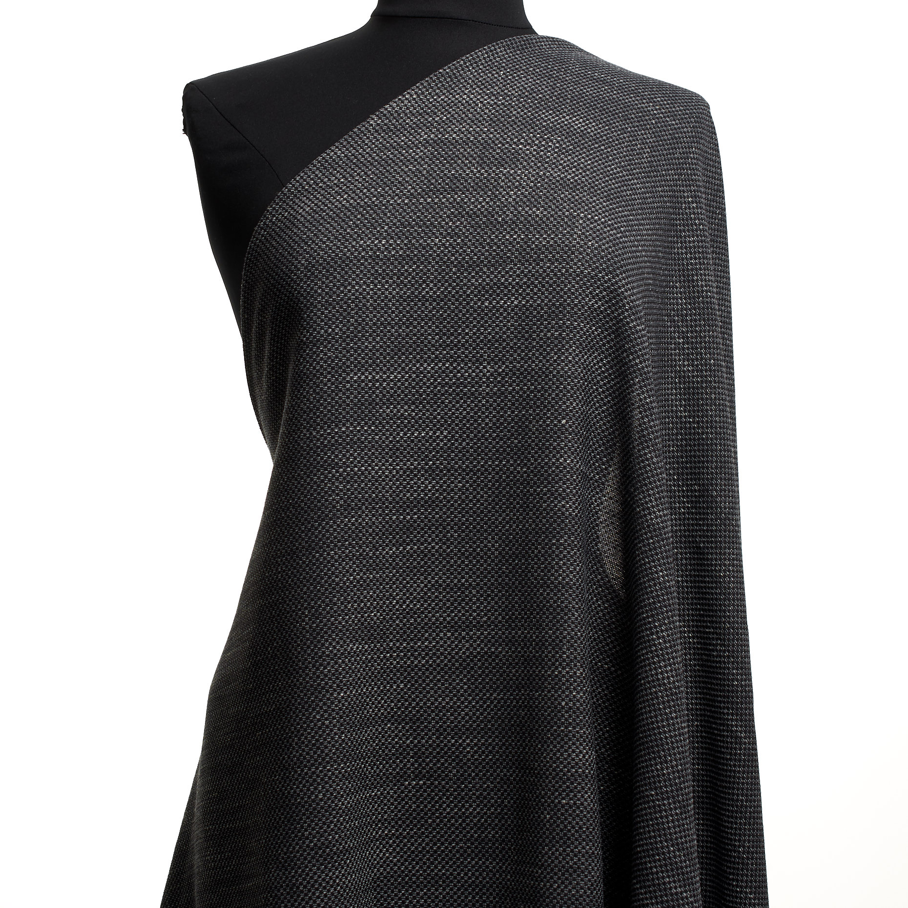WOOL BLEND, LINEN BLEND, MICRO DESIGN, RAVEN BLACK&VAPOROUS GRAY (F000045273) - Mannequin
