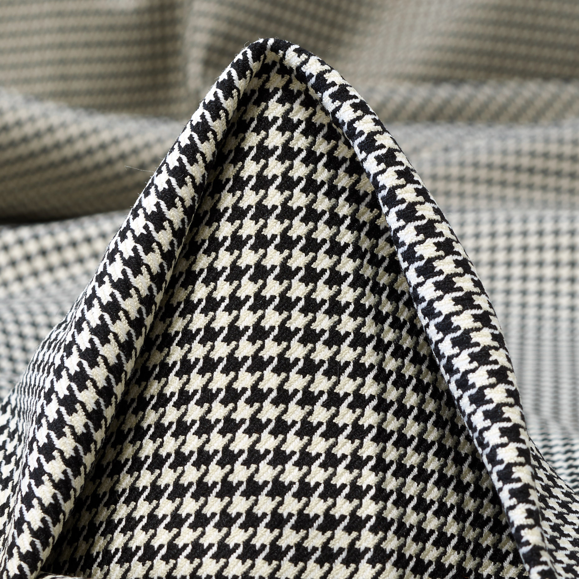 Смесовая Вискоза, Стрейч, Гусинная Лапка, Raven Black&Beige (F000040133)