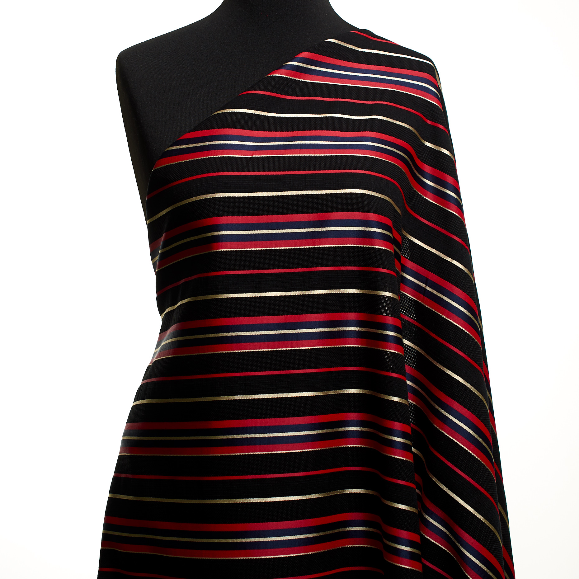 JACQUARD, COTTON, STRIPES, LIPSTICK&MIDNIGHT BLUE (F000030687) - Mannequin