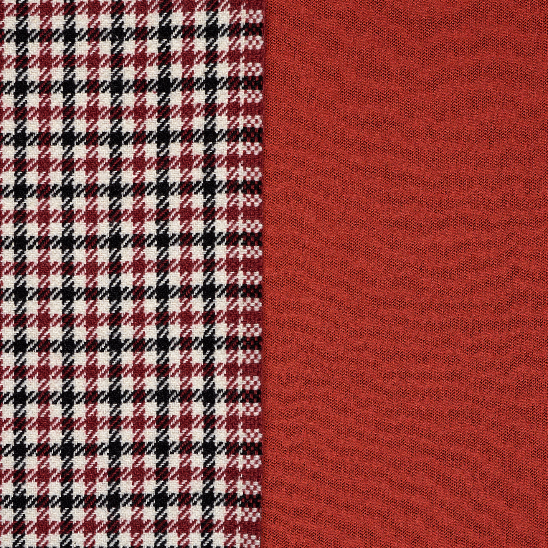 DOUBLE, WOOL BLEND, BONDED, CARMINE RED&IVORY (F000038257) - Texture