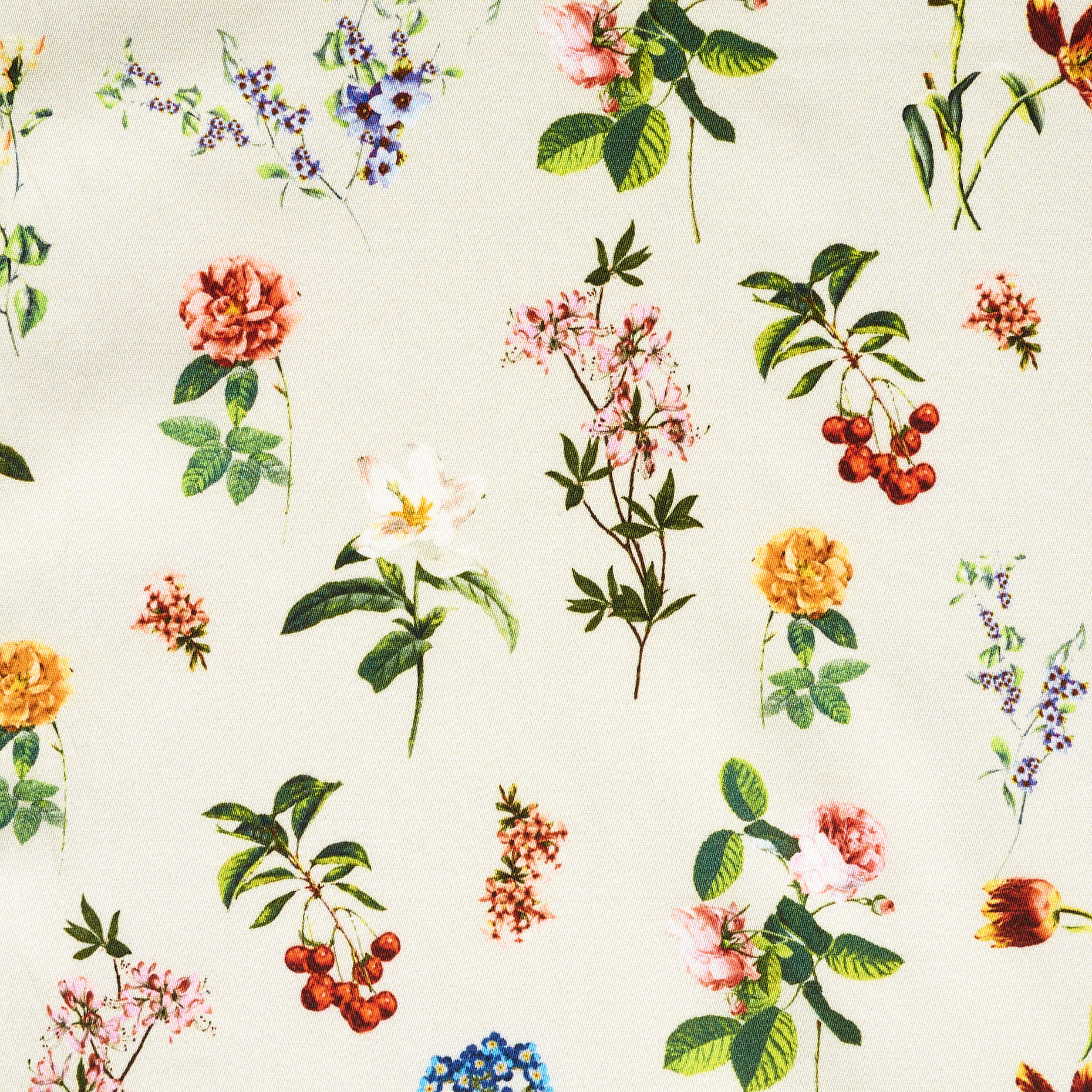 BATISTE, COTTON, FLORAL, LILY WHITE&JADE LIME (F000041266) - Texture