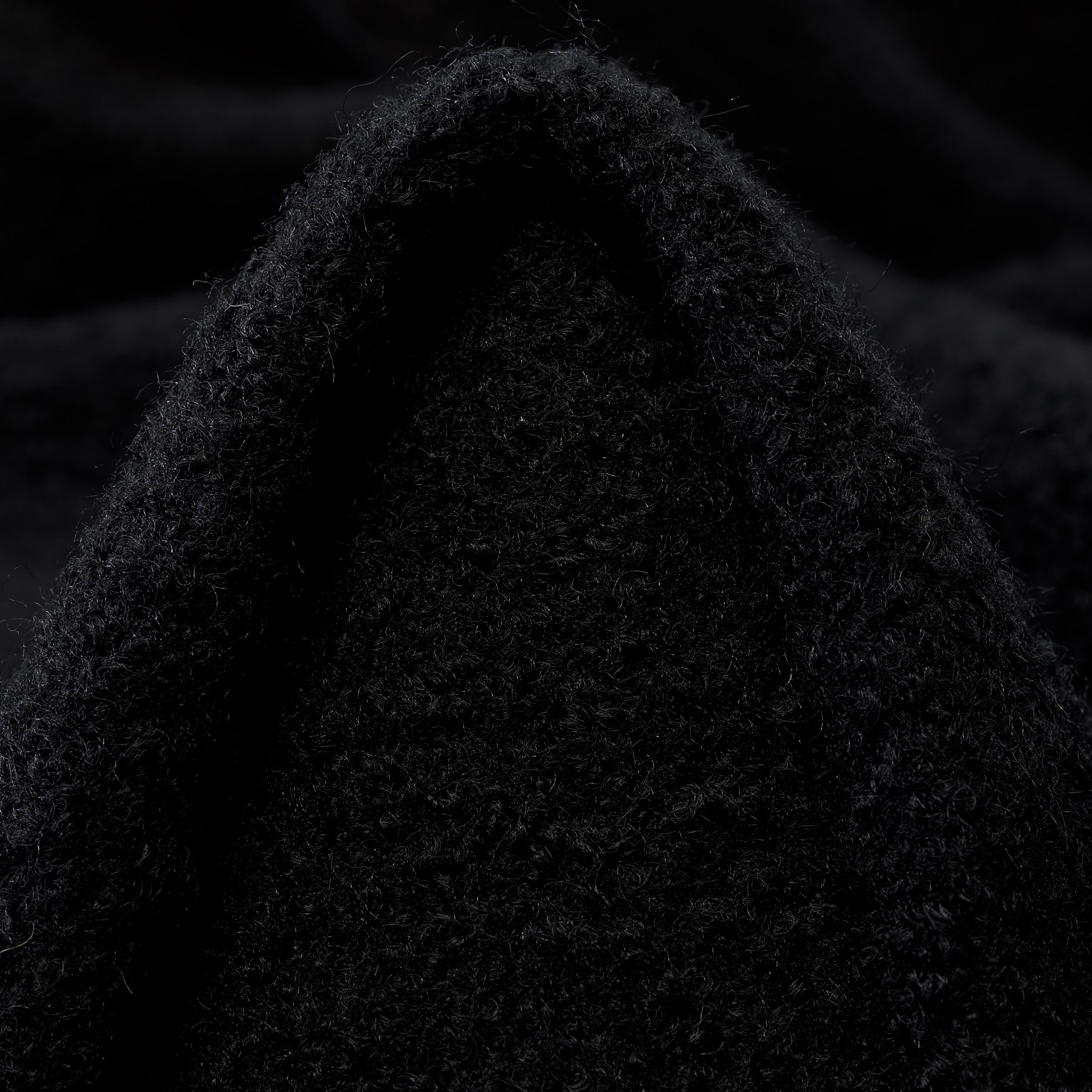 BOILED WOOL, BOUCLÉ, JET BLACK (T0000625)