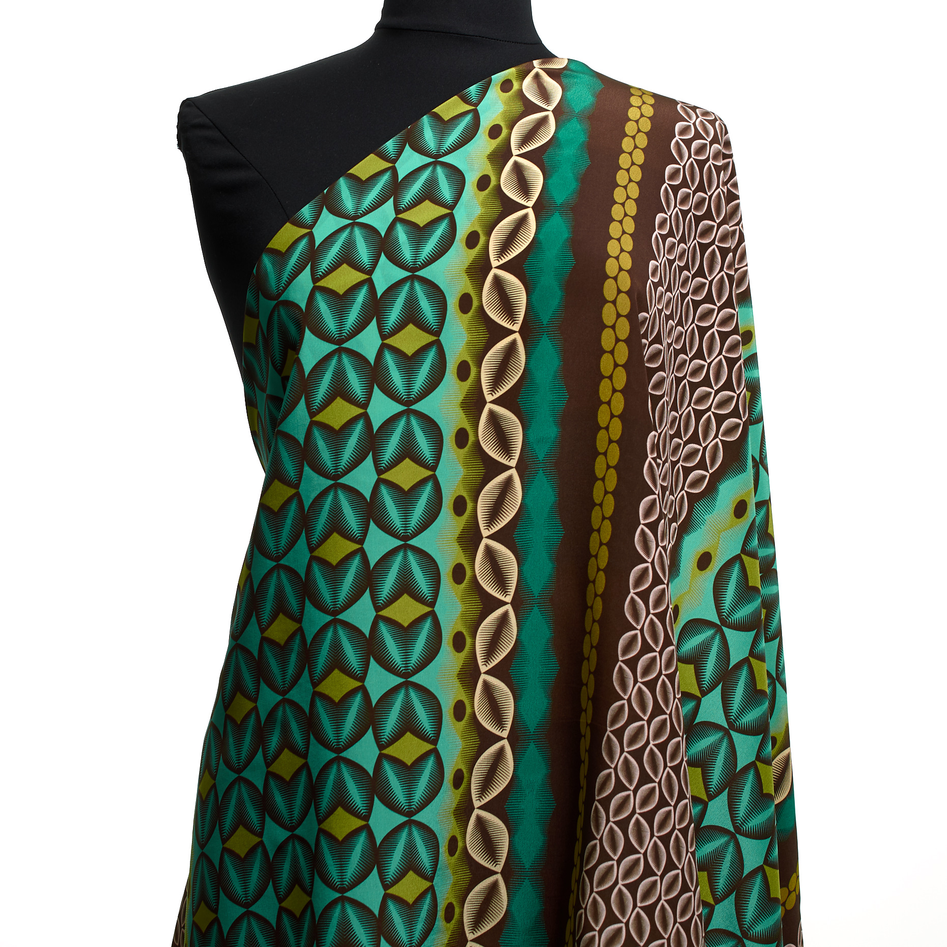 CRÊPE, SILK, PRINTED, ELECTRIC GREEN&CITRONELLE (T0000670) - Mannequin