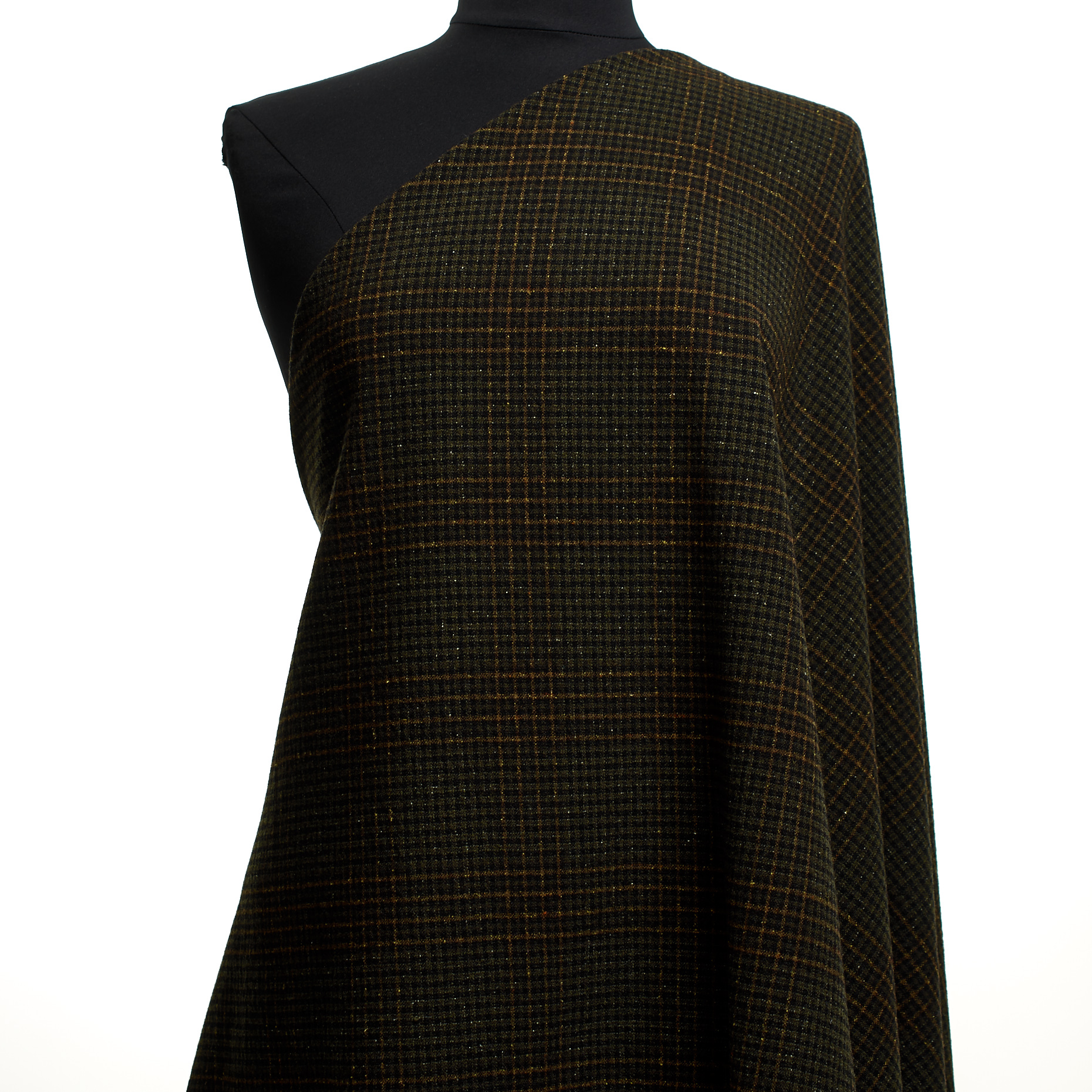 Wolle, Seide Mix, Karo, Covert Green&Bistre (F000048120) - Schaufensterpuppe