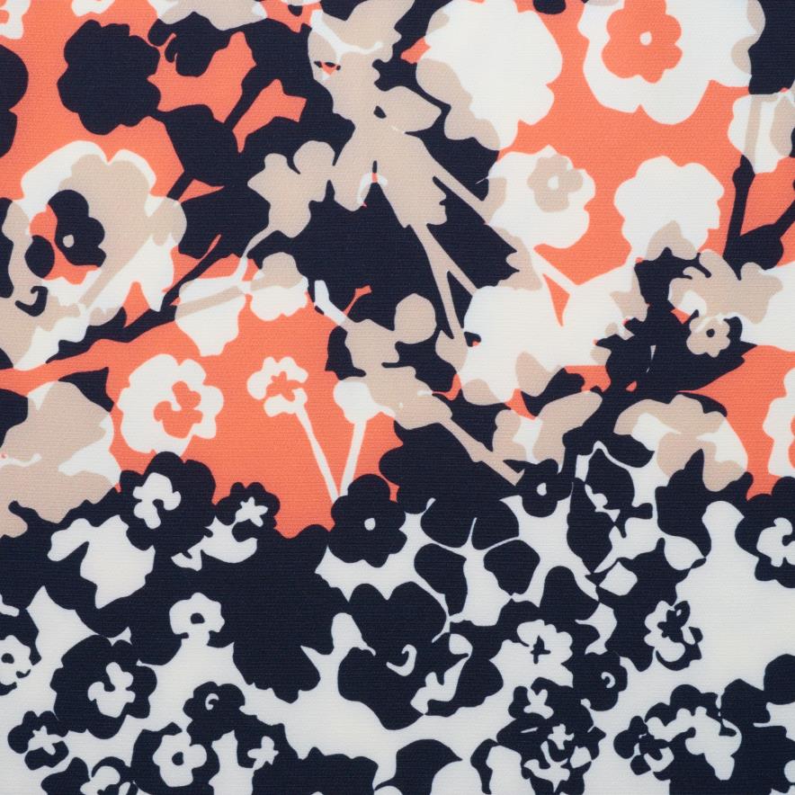 TECHNO STRETCH, PRINTED, CORAL&MIDNIGHT BLUE (F000028389) - Texture