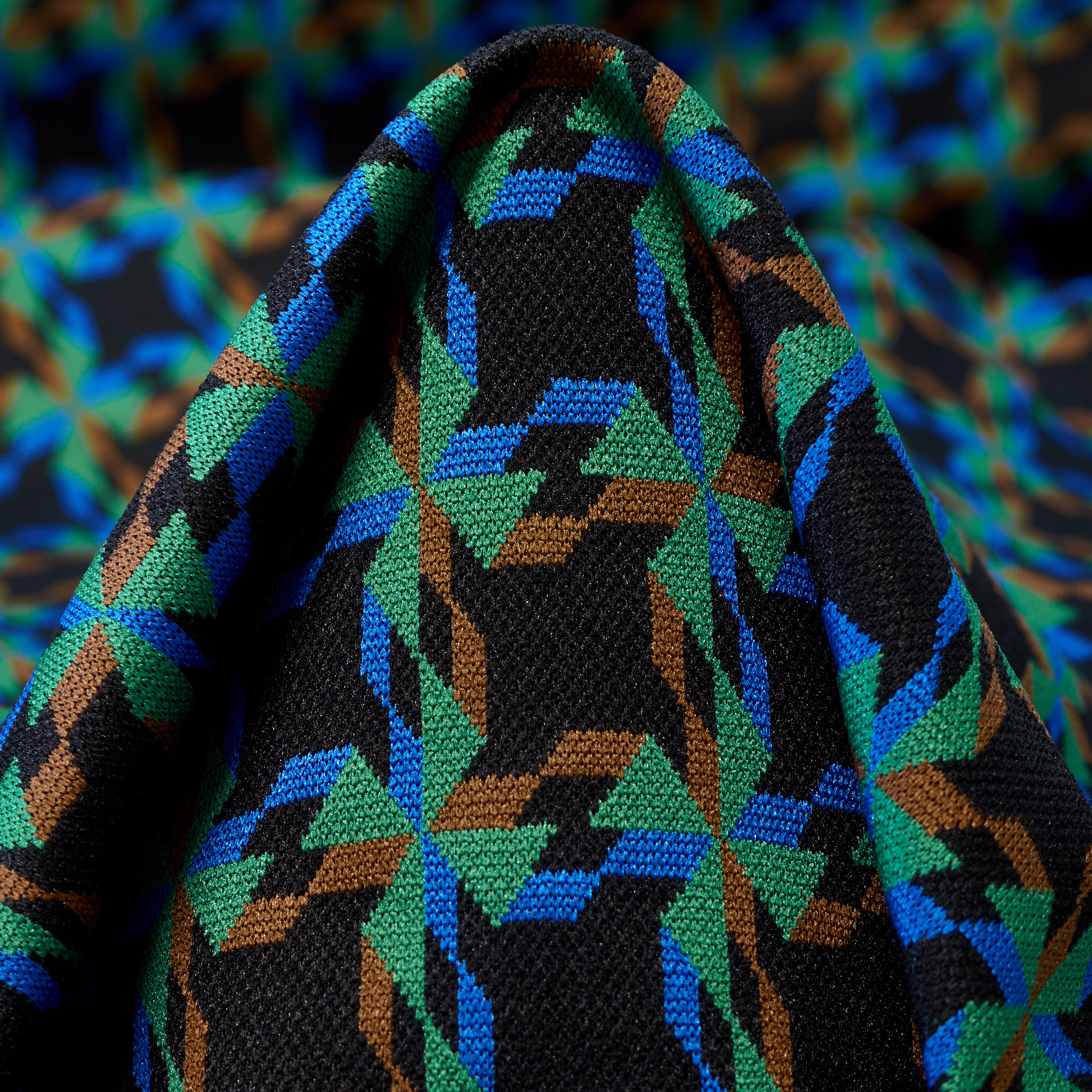 Jersey, Jacquard, Stretch, Grass Green&Raven Black (F000043110)