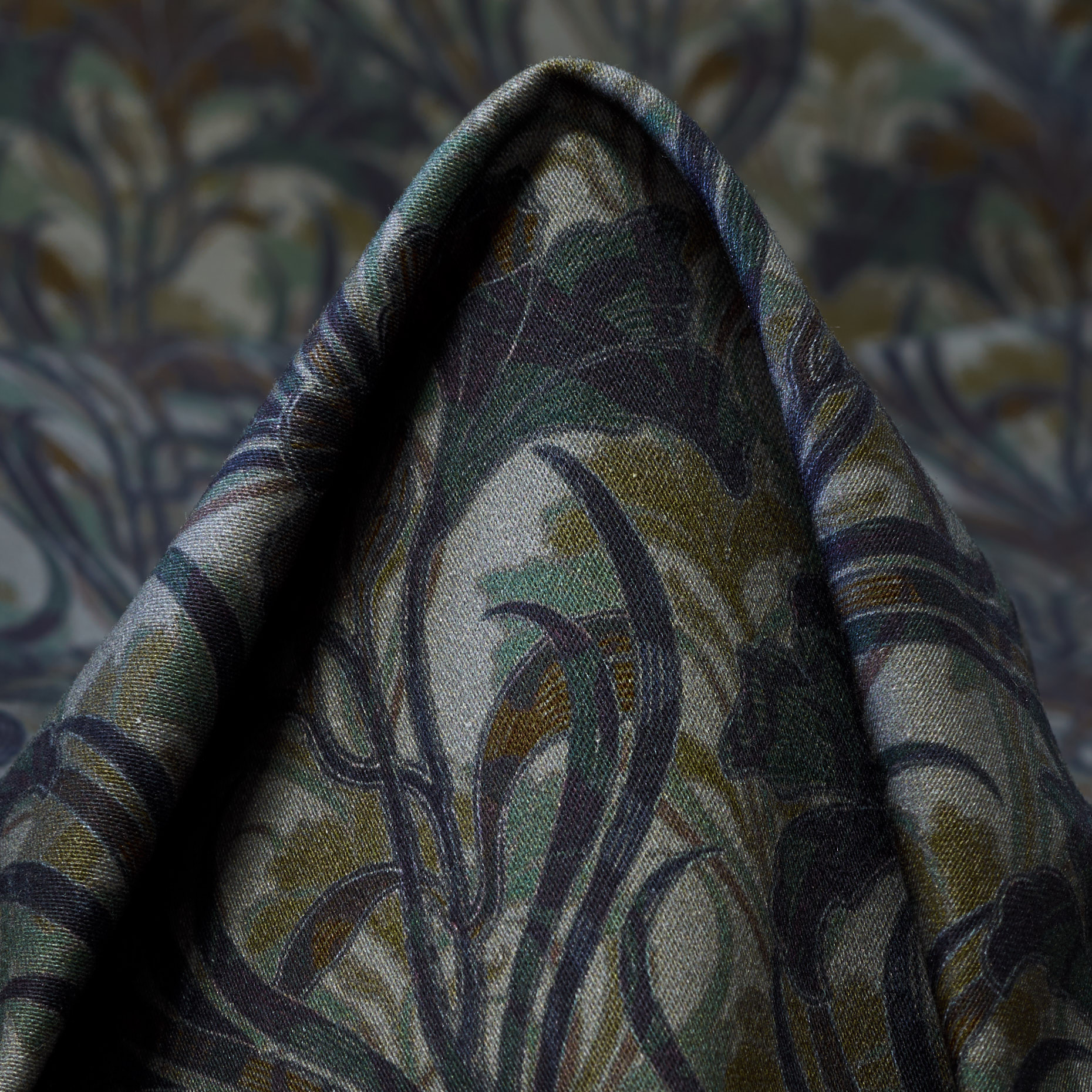 Twill, Cotone, Floreale, Forest Fog