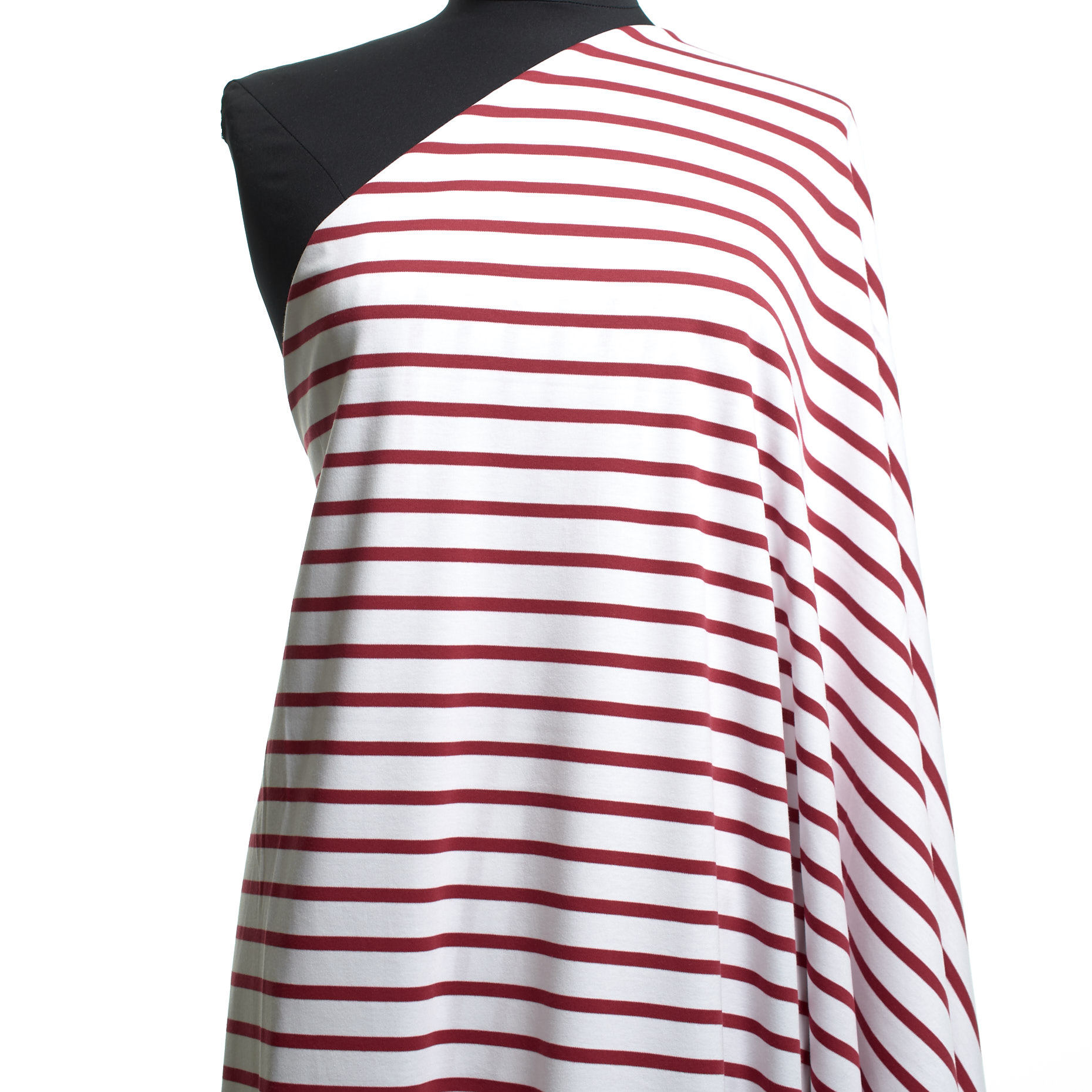 JERSEY, COTTON, STRIPES, BRILLIANT WHITE&SAVVY RED (F000037791) - Mannequin