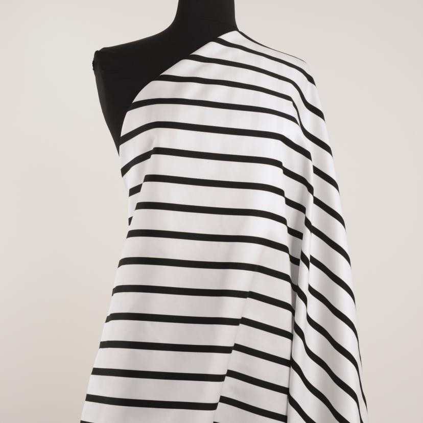 TWILL, COTTON, STRIPES, JET BLACK&SNOW WHITE (F000028055) - Mannequin
