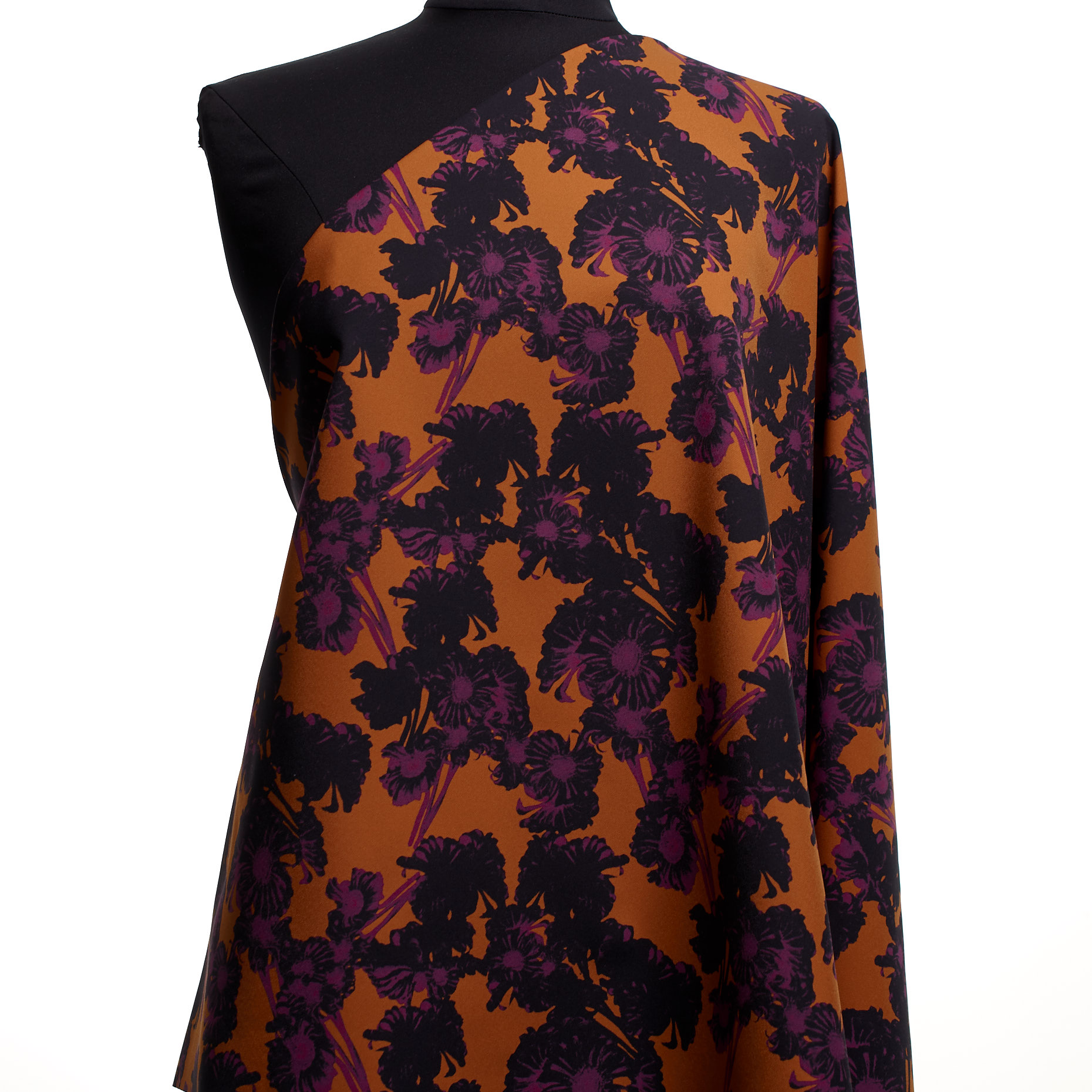 Техно Стрейч, Принт, Цветы, Burnt Orange&Ultra Violet (F000043884) - Манекен