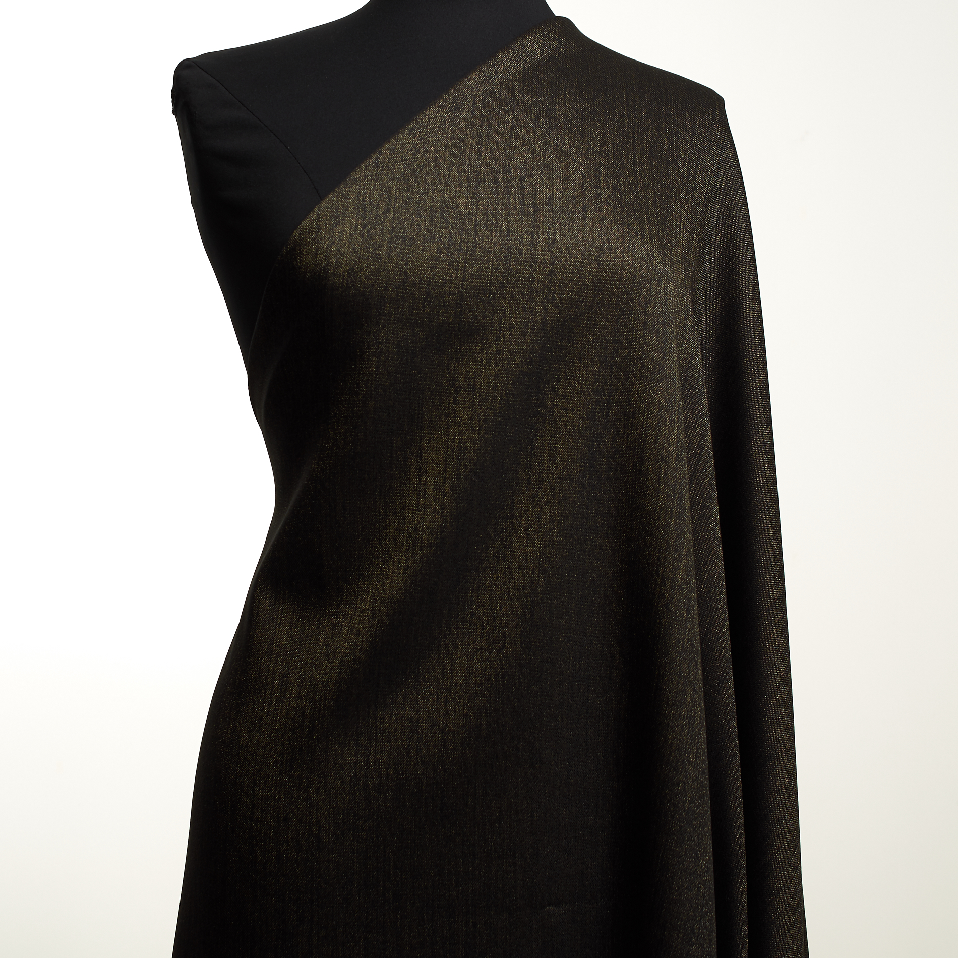 FINE WOOL, VISCOSE, MELANGE, GOLD&BLACK COFFEE (F0001754) - Mannequin