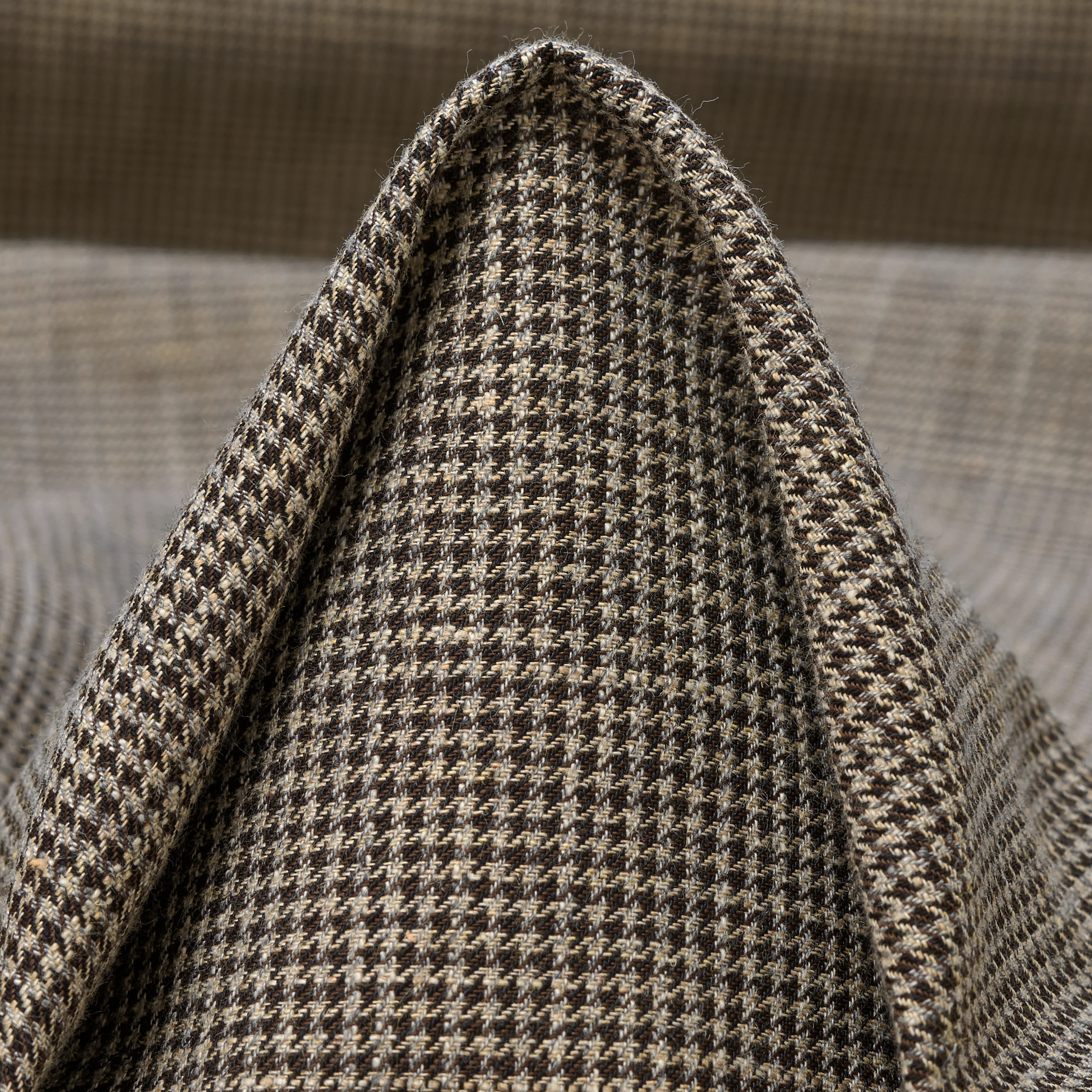 WOOL, COTTON, MICRO DESIGN, VINTAGE KHAKI&BLACKENED PEARL