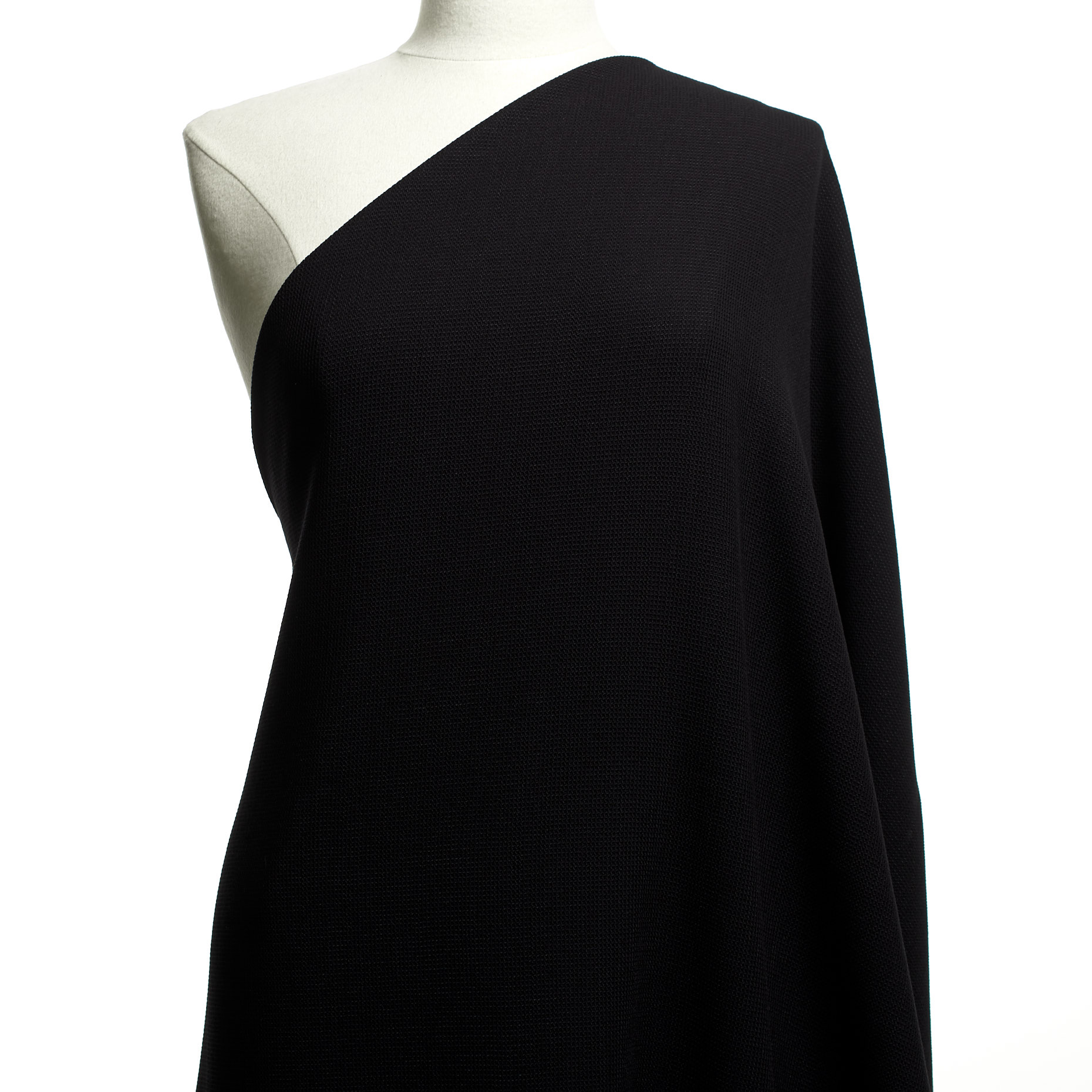 PIQUÉ, WOOL VISCOSE, ELASTIC, BLACK SAND (F000038511) - Mannequin