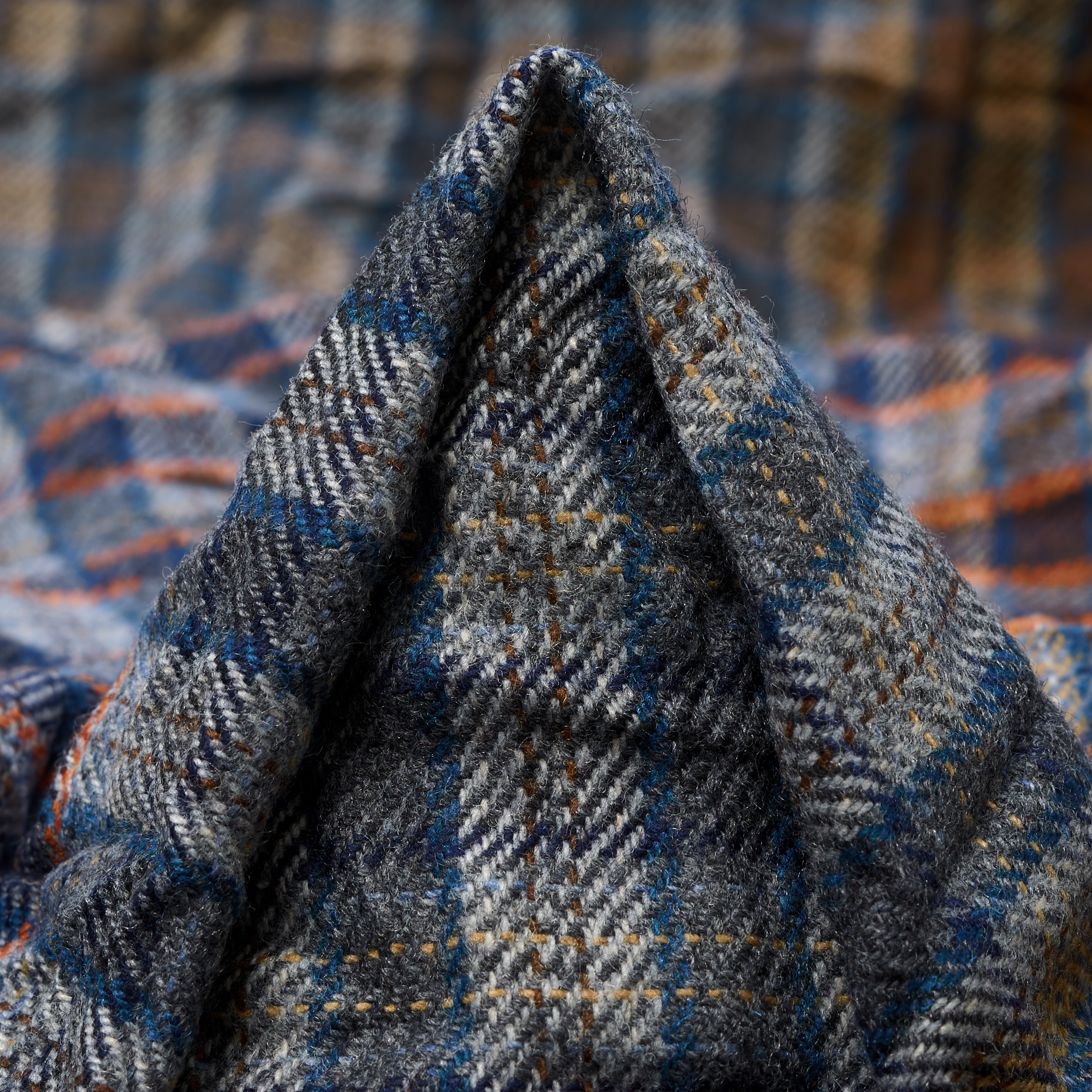 CRASH, WOOL, CHECK, MONUMENT&DUSTY ORANGE