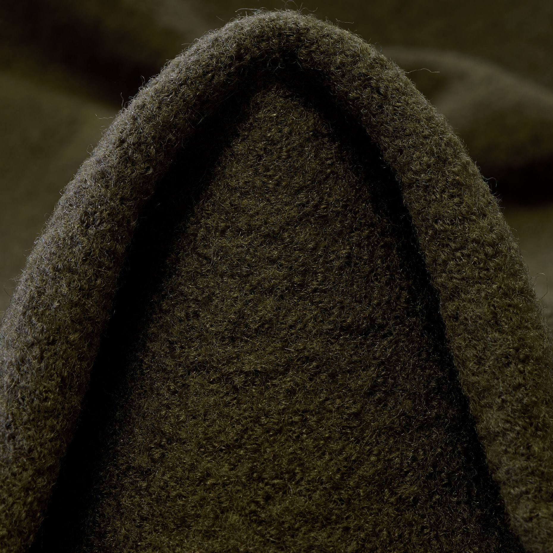 BOILED WOOL, VIRGIN WOOL, BOUCLÉ, DUSTY OLIVE (F000047015)