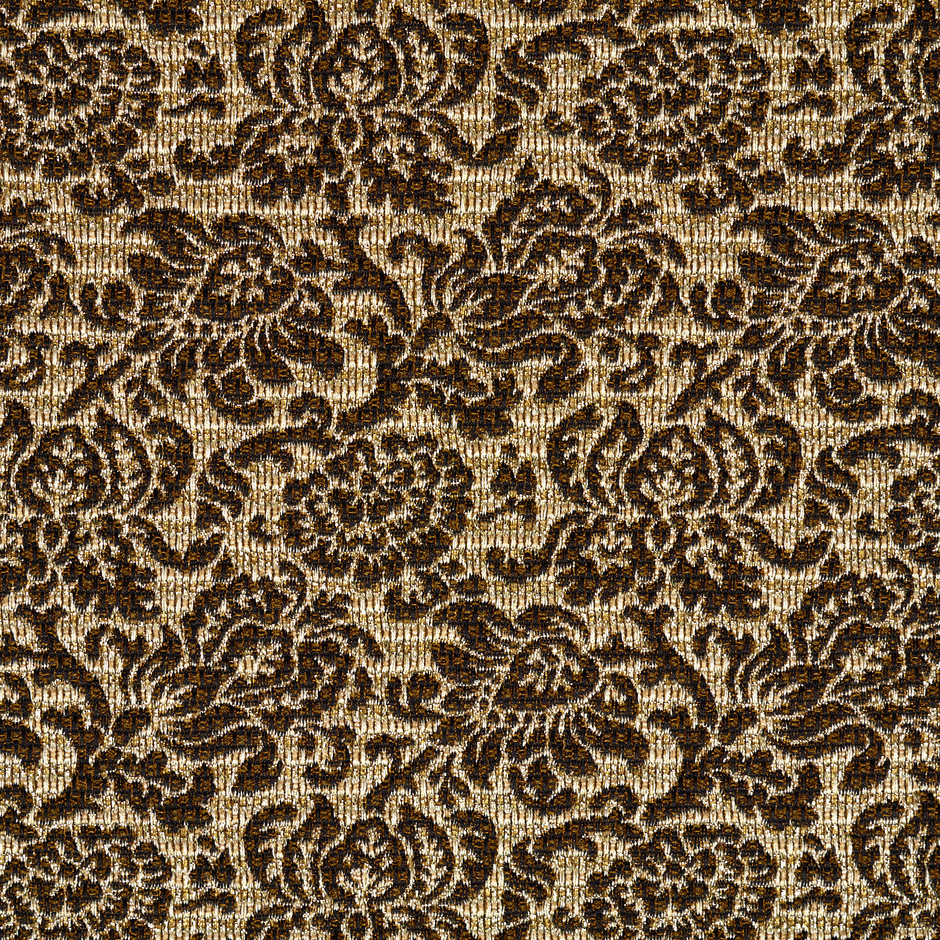 JACQUARD, COTTON, LUREX, GILDED BEIGE&COCOA (P000003270) - Texture