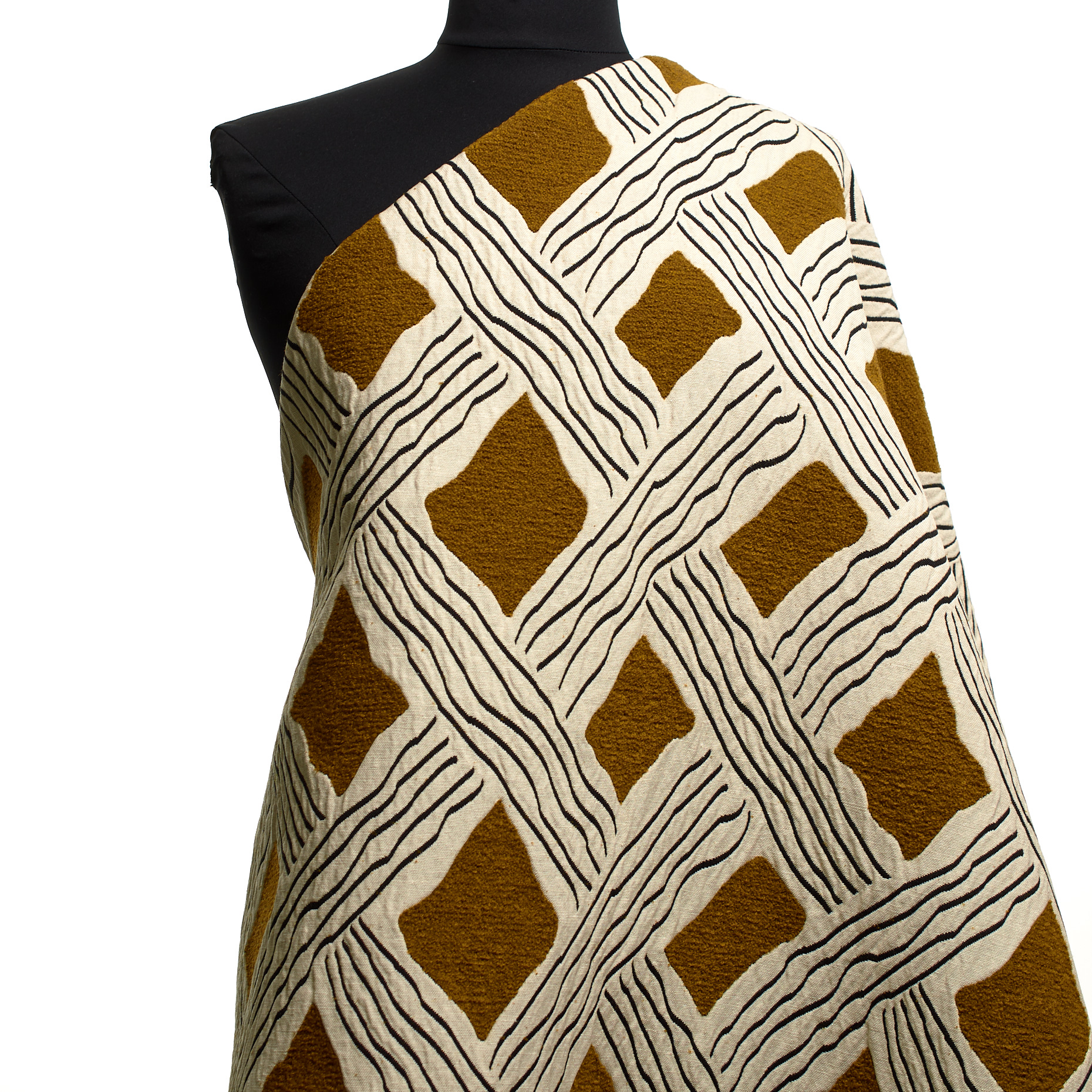 Жаккард , Хлопок, Геометрический, Antique White&Golden Brown (P000004280) - Манекен