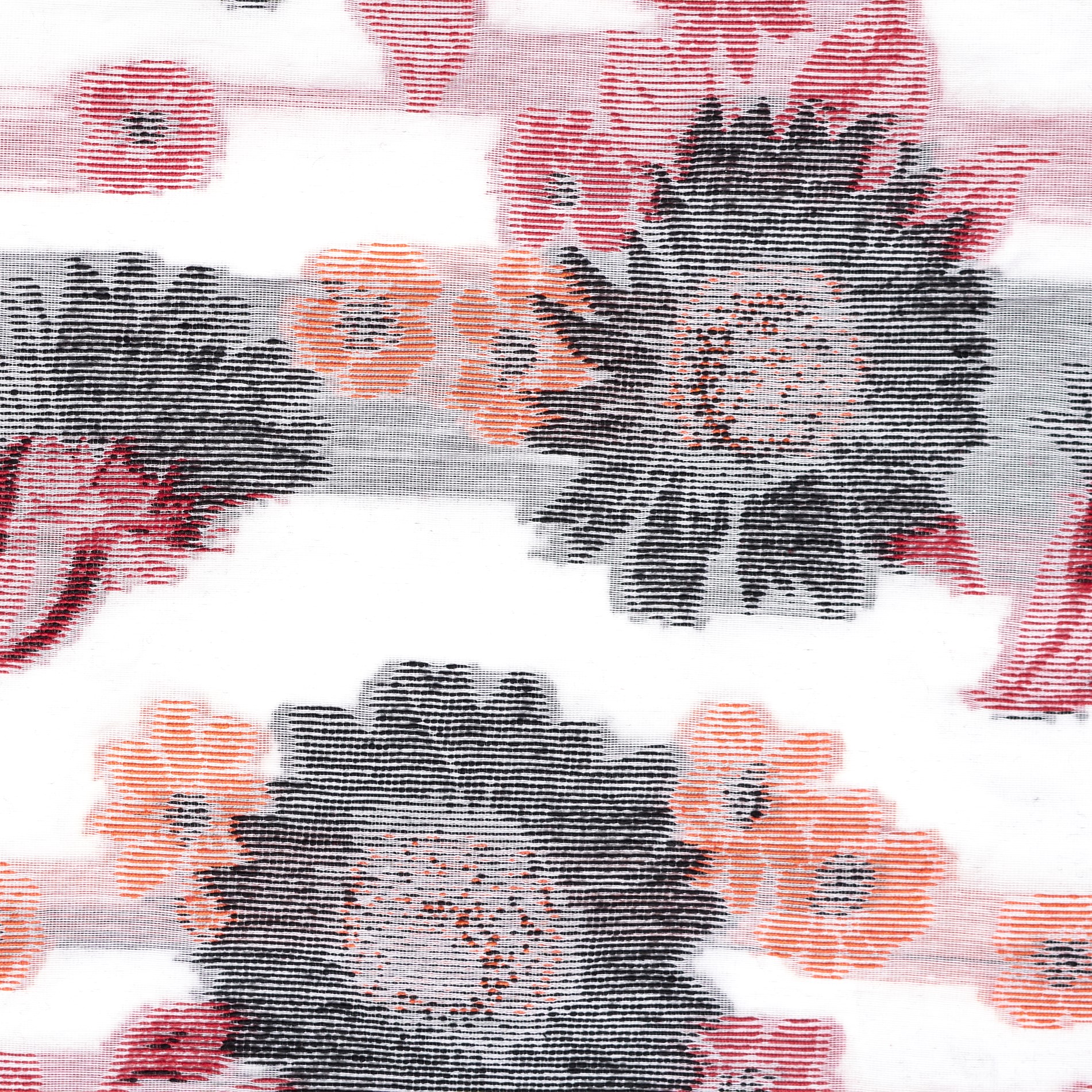 Fil Coupé, Organza, Floral, Papaya&Lipstick (F000031603) - Tissage