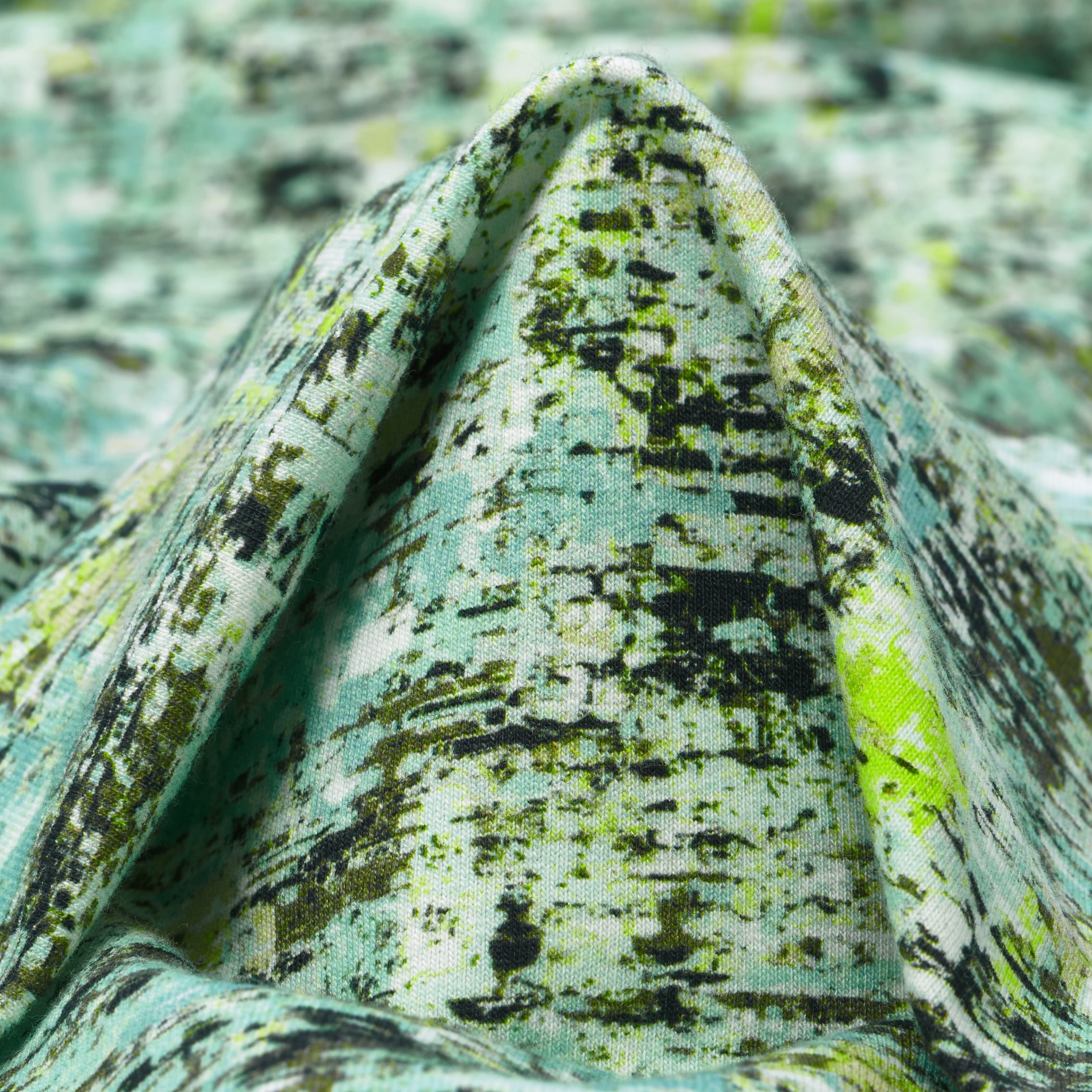 SINGLE JERSEY, COTTON, PRINTED, PALE LIME YELLOW (F000031724)