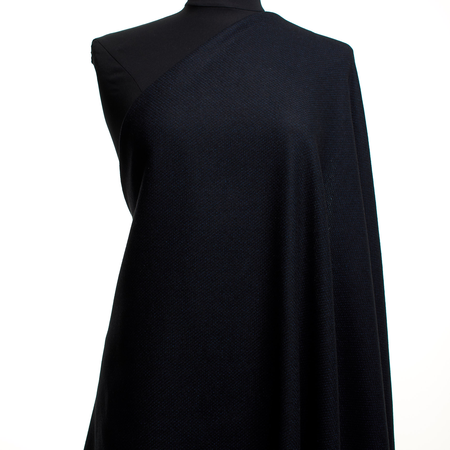 WOOL BLEND, COTTON BLEND, MICRO STRUCTURE, MEDIEVAL BLUE&RAVEN BLACK (F000045224) - Mannequin