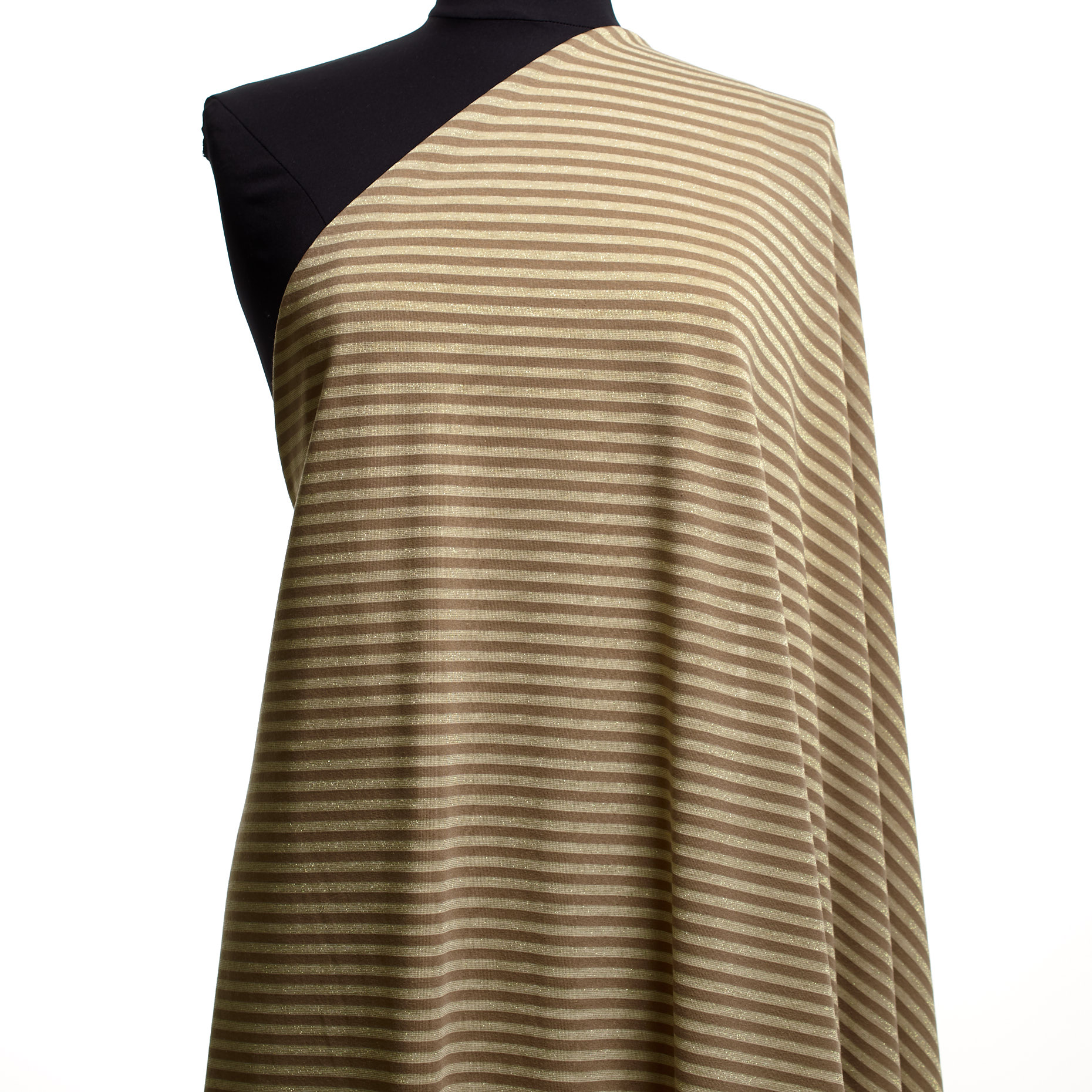 SINGLE JERSEY, LUREX, COTTON BLEND, TOBACCO BROWN&GILDED BEIGE (F000043257) - Mannequin