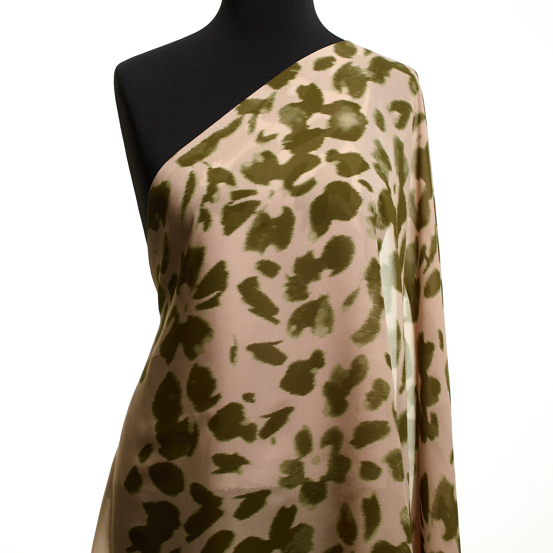 CHIFFON, VISCOSE, FLORAL, ROSEWATER&OIL GREEN (F000049507) - Mannequin
