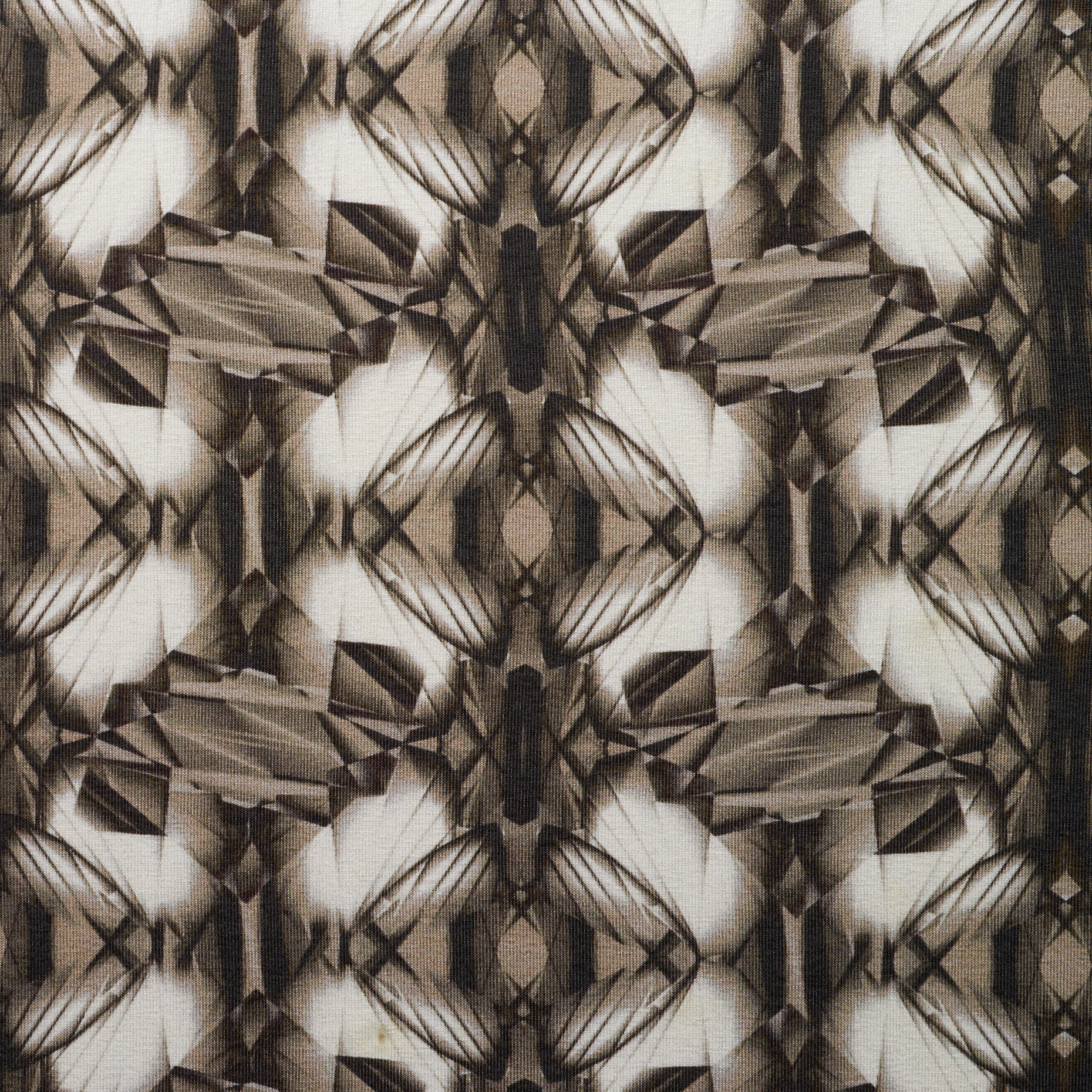 Single Jersey, Viskose, Bedruckt, Black Coffee&Ivory (F000026515) - Gewebe