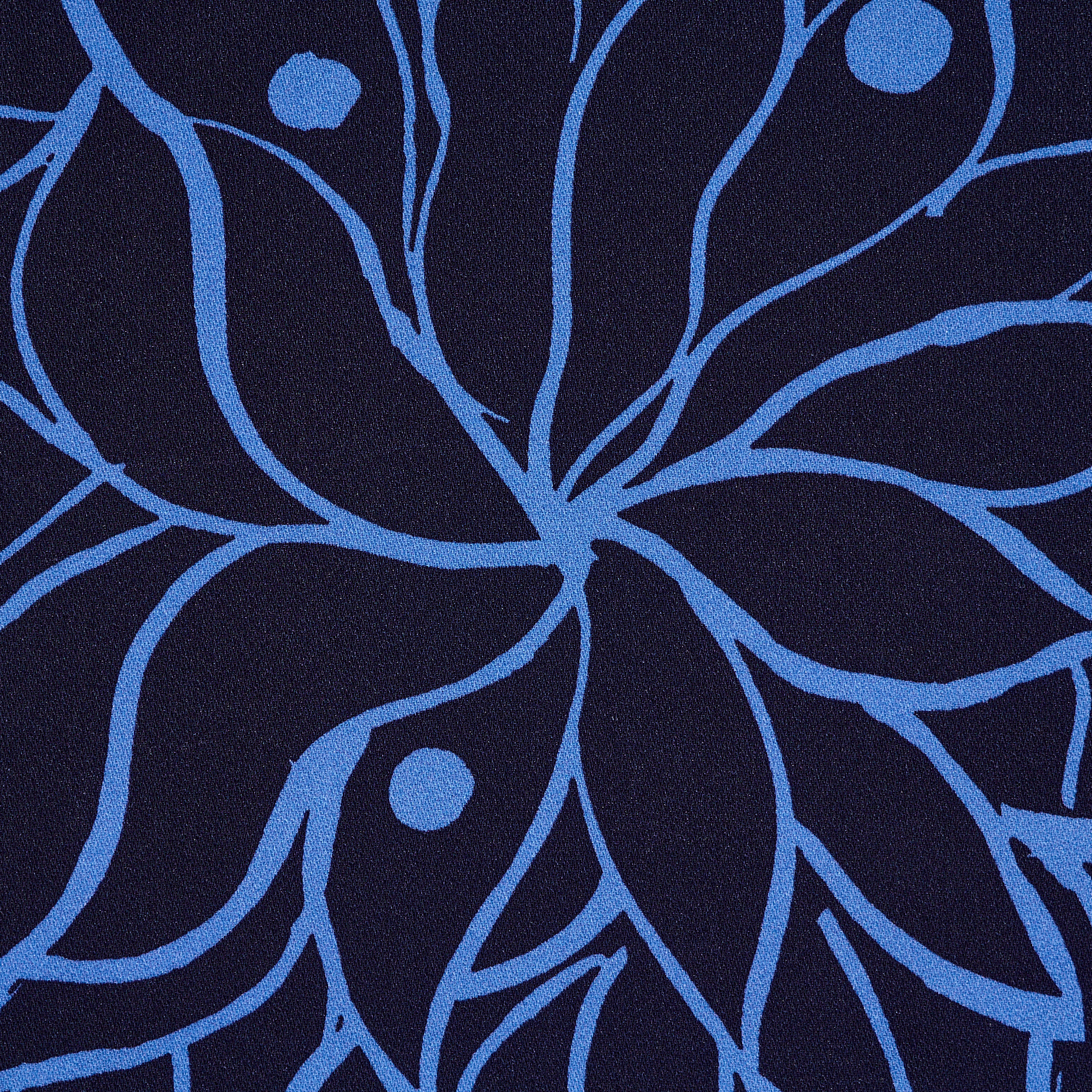  Крепдешин, Вискоза, Принт, Cornflower Blue&Parisian Night (F000049508) - Ткань