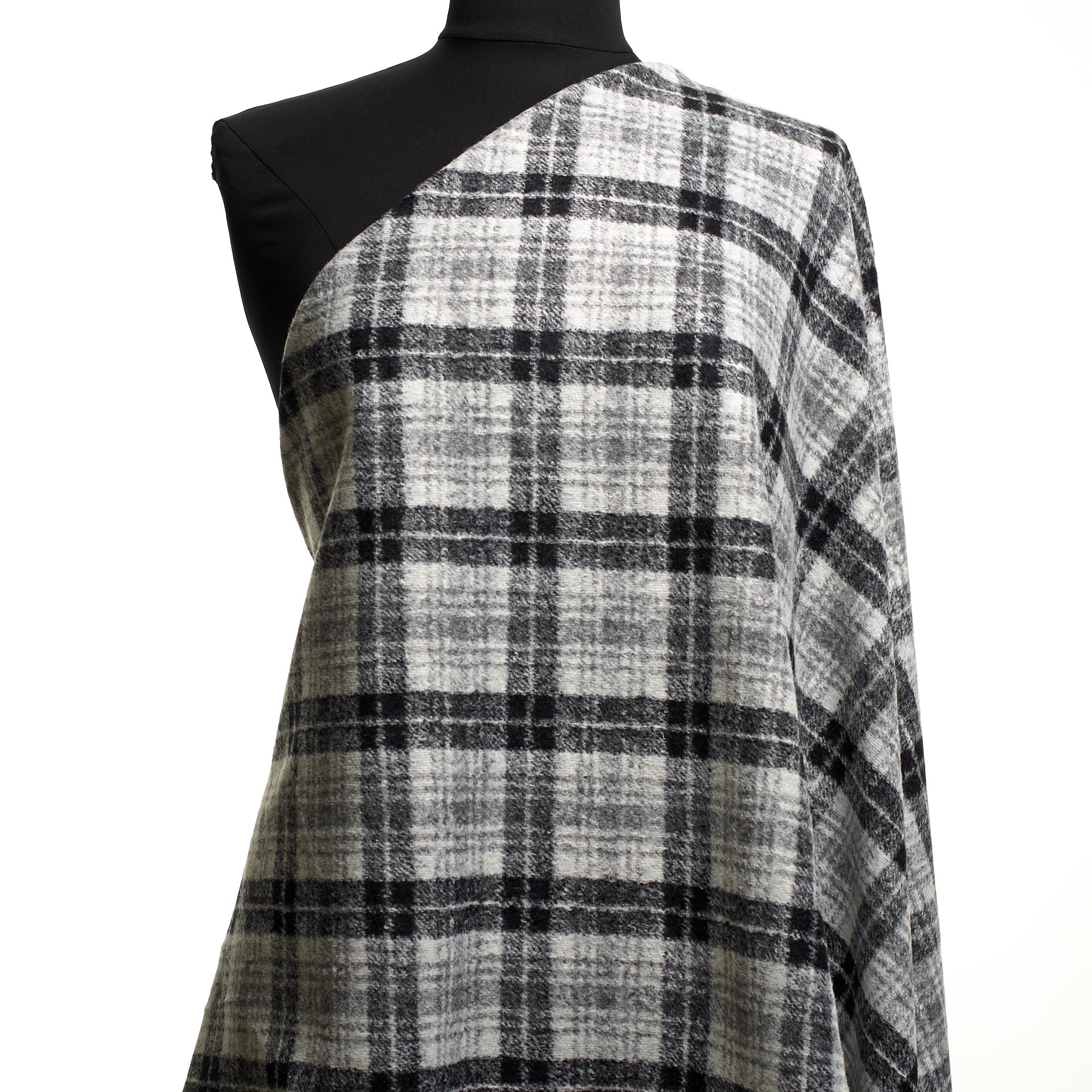 JERSEY, WOOL BLEND, CHECK, RAVEN BLACK&BRILLIANT WHITE (F000044978) - Mannequin