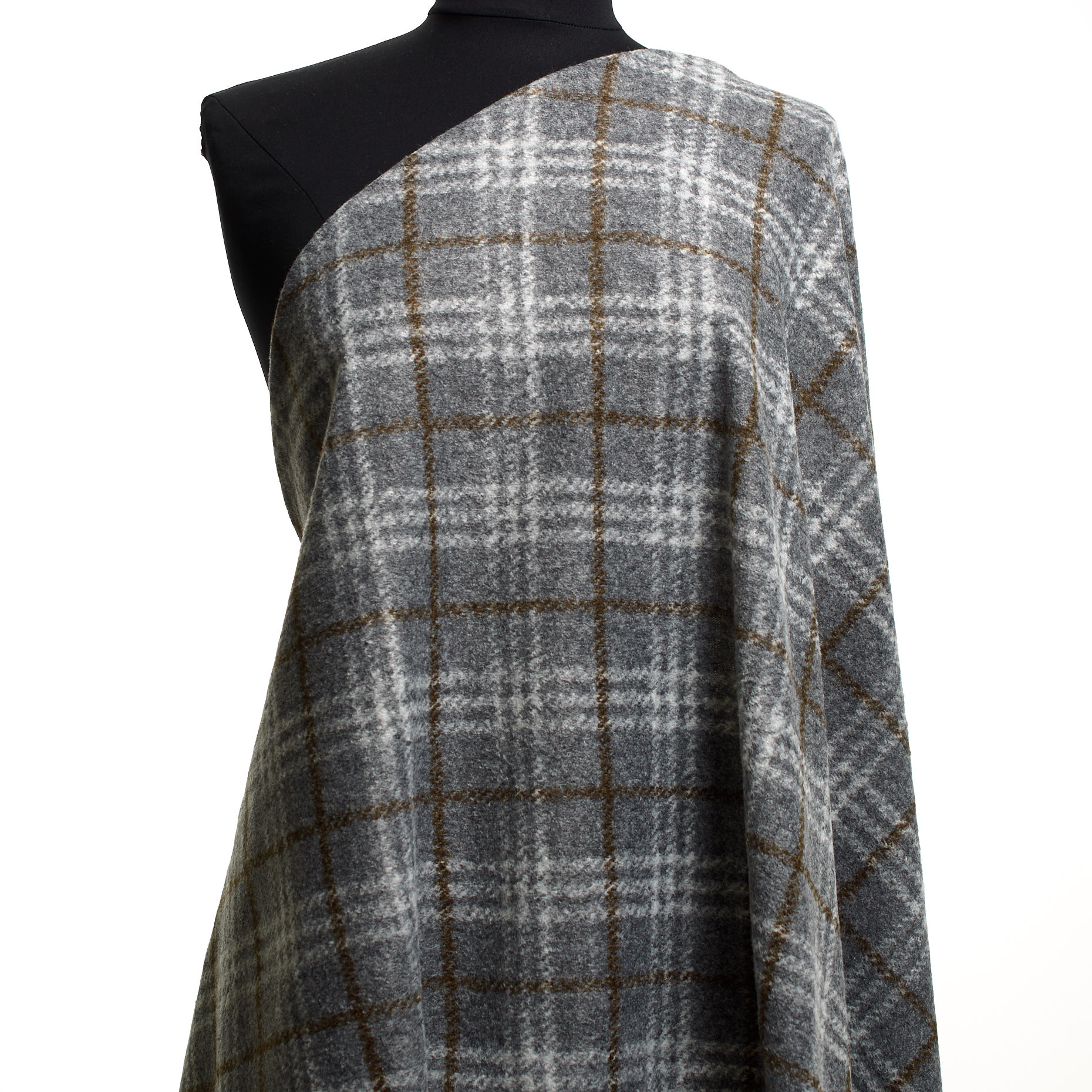 Трикотаж, Шерсть Смесовая, Шлифованный, Ghost Gray (F000044855) - Манекен