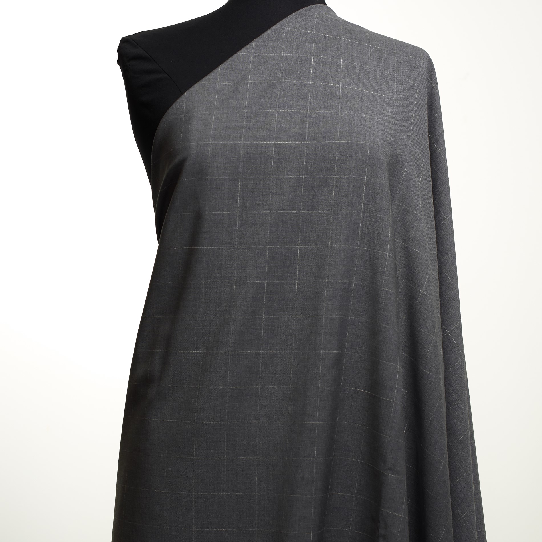 FINE WOOL, CHECK, MELANGE, CHISELED STONE (F000033020) - Mannequin