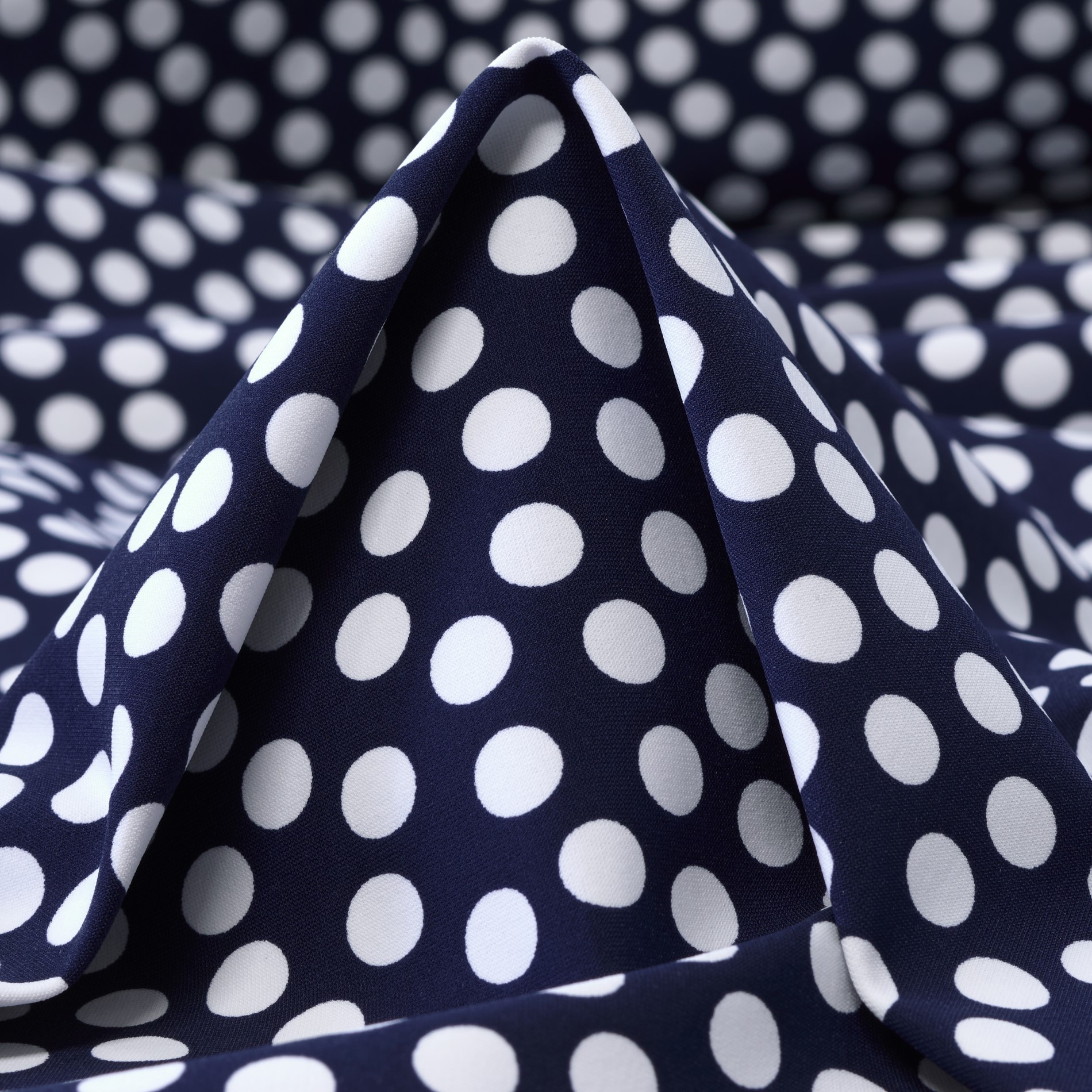 TECHNO JERSEY, DOTS, DARK BLUE&BRILLIANT WHITE (F000032317)