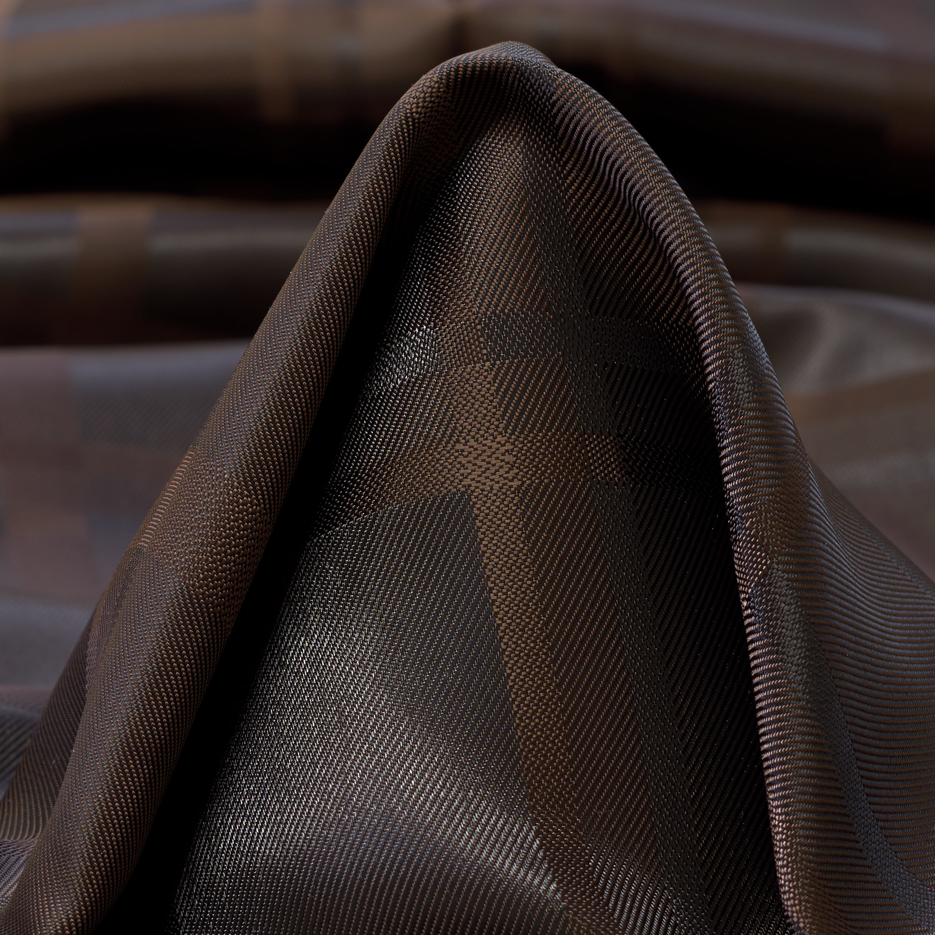 LINING, VISCOSE, CHECK, SHINY CHOCOLATE (F000032975)