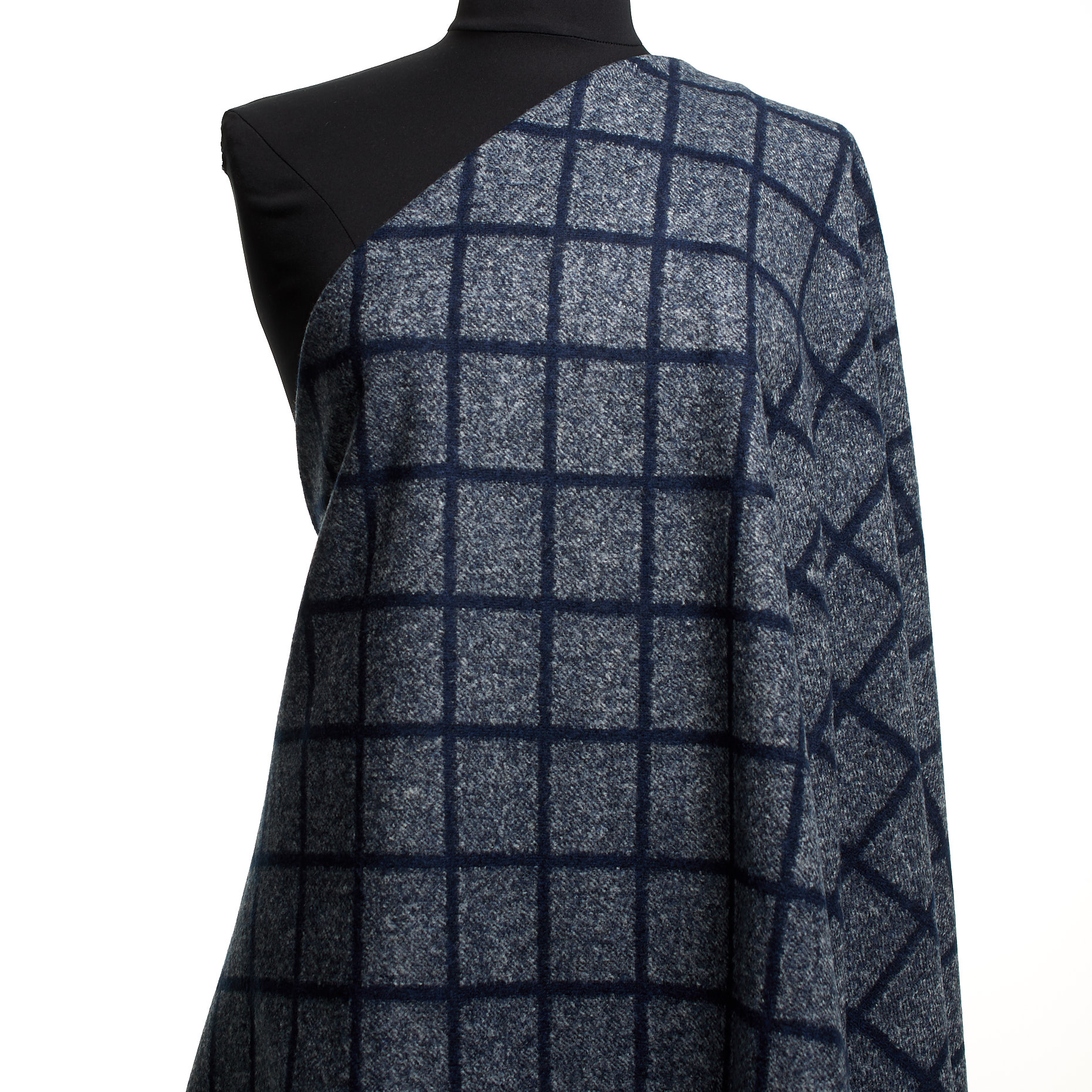 Трикотаж, Жаккард , Смесовая шерсть, Deep Cobalt (F000044727) - Манекен